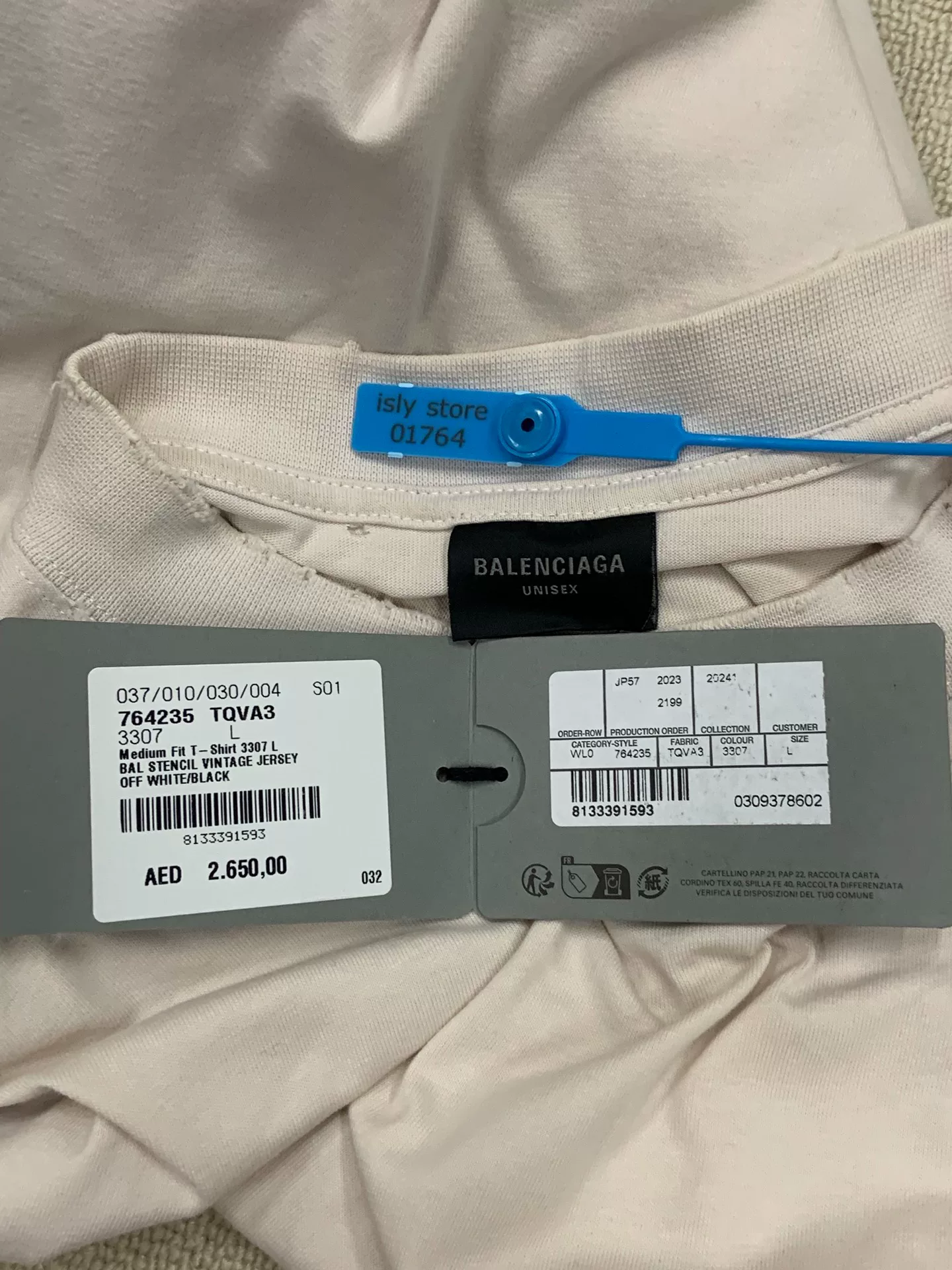 Balenciaga Bal Stencil Type Short-Sleeve T-Shirt — label