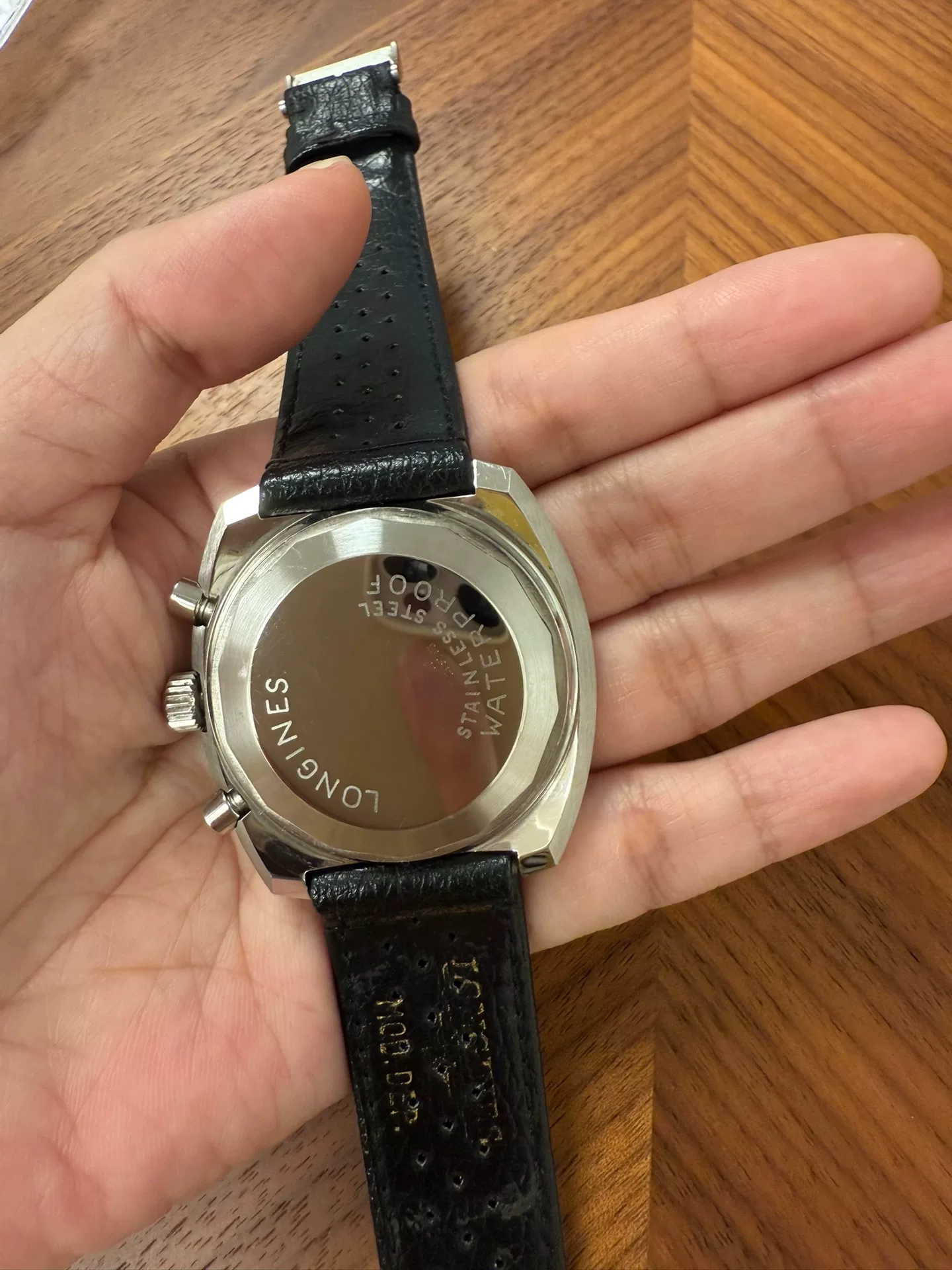 Vintage Longines Nonius 330 Chronograph Watch — label