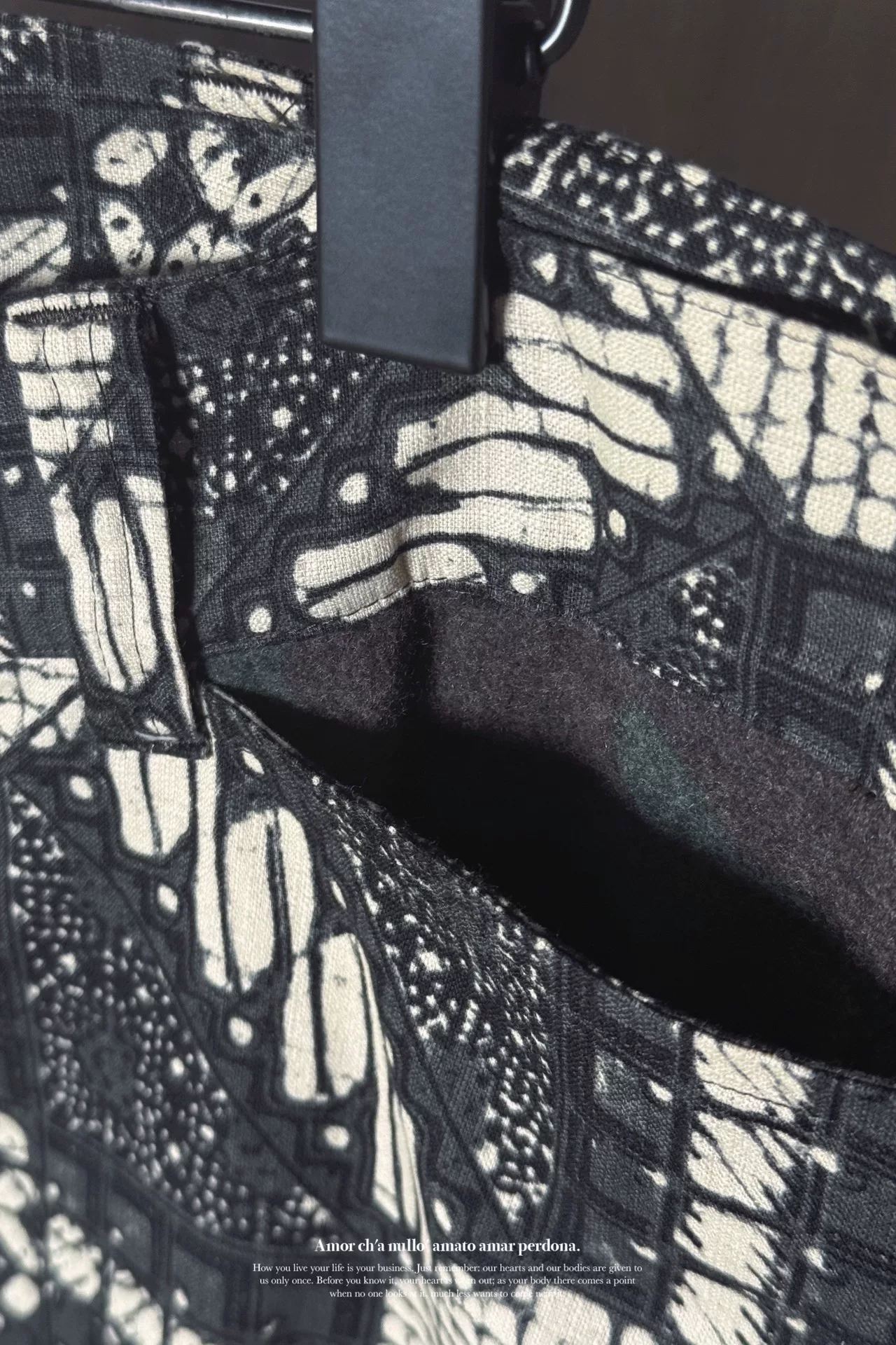 Yohji Yamamoto x Hayashi 14AW Patterned Pants — label