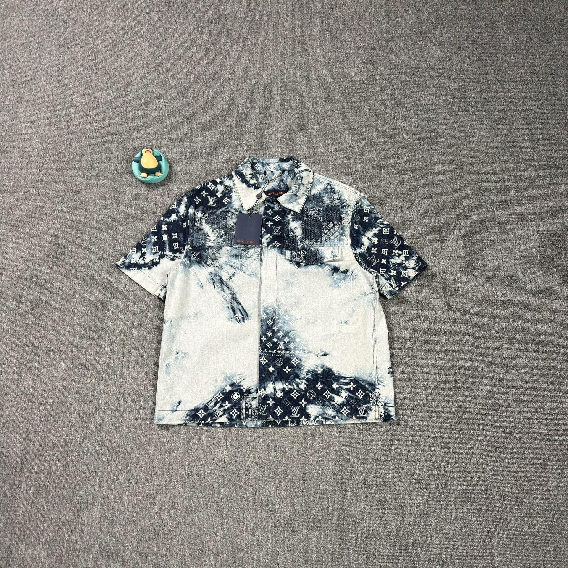 Louis Vuitton Black White Floral Short-sleeve Shirt