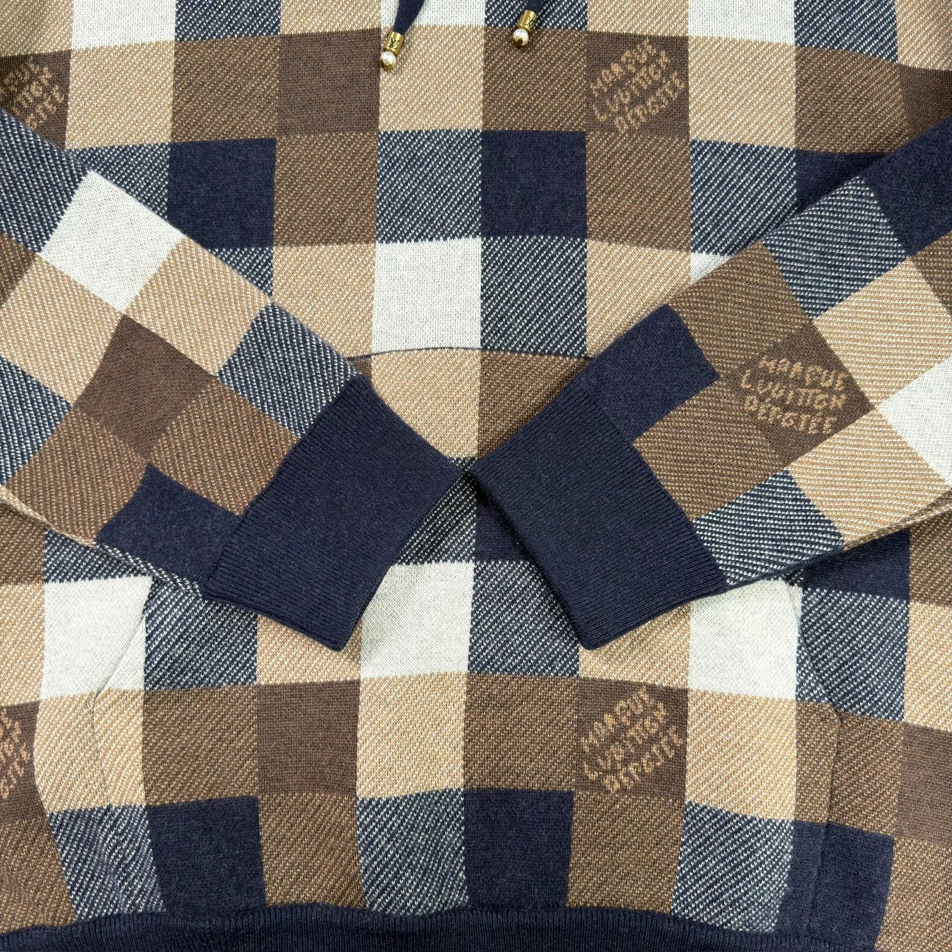 Louis Vuitton Checkered Brown Hoodie — back
