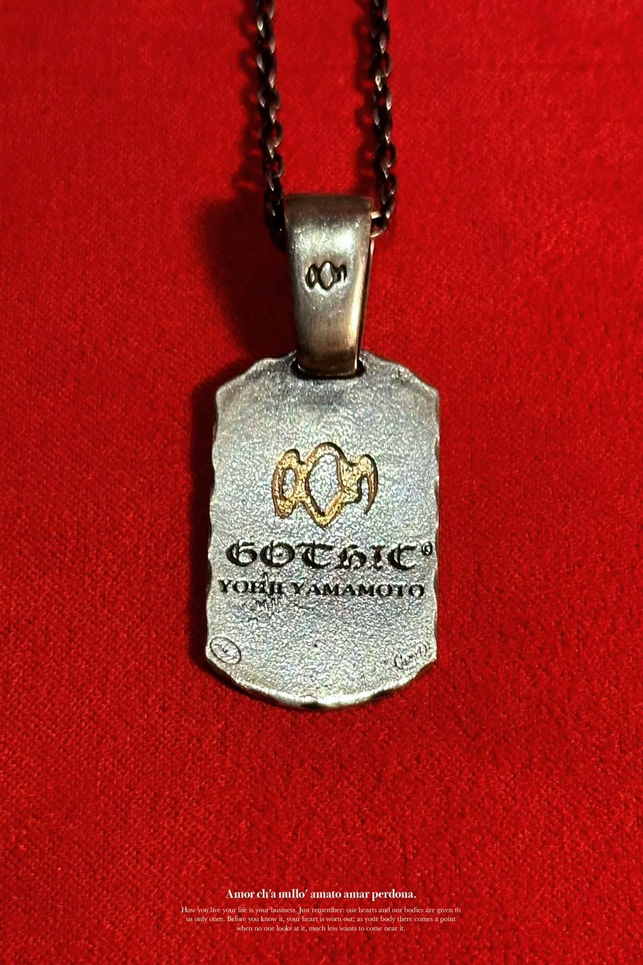 Yohji Yamamoto Gothic Seal Necklace — label