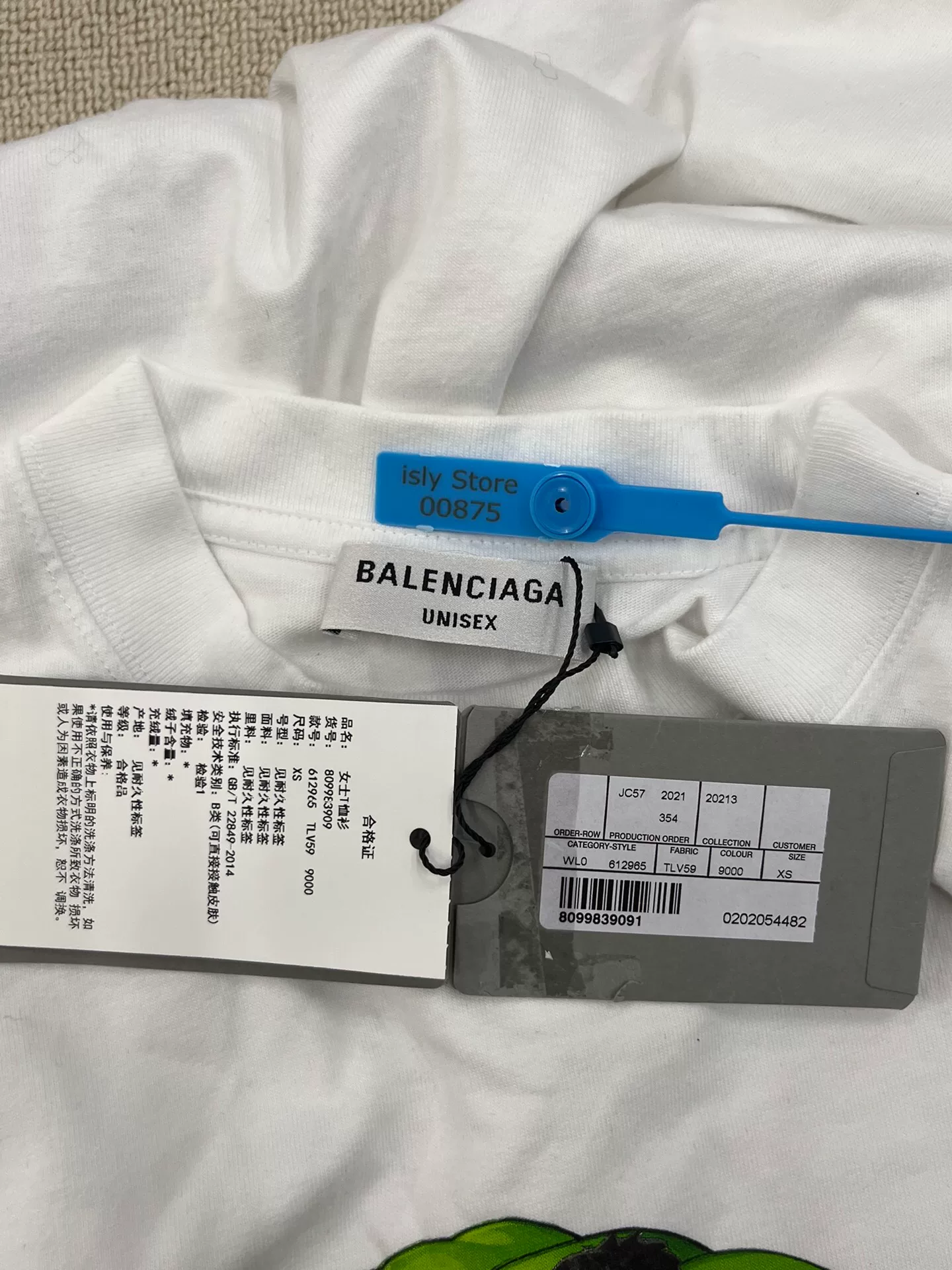 Balenciaga x Hulk Green Print T-Shirt — back