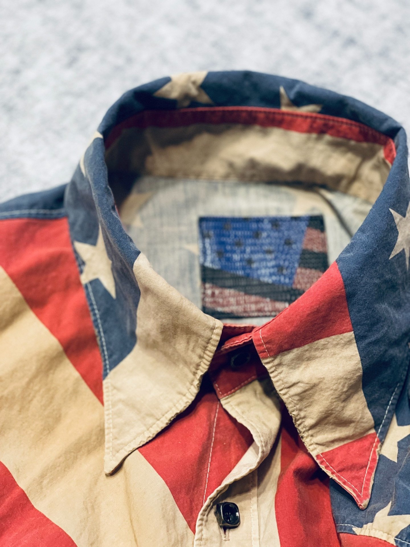 Backlash Vintage American Flag Shirt — detail