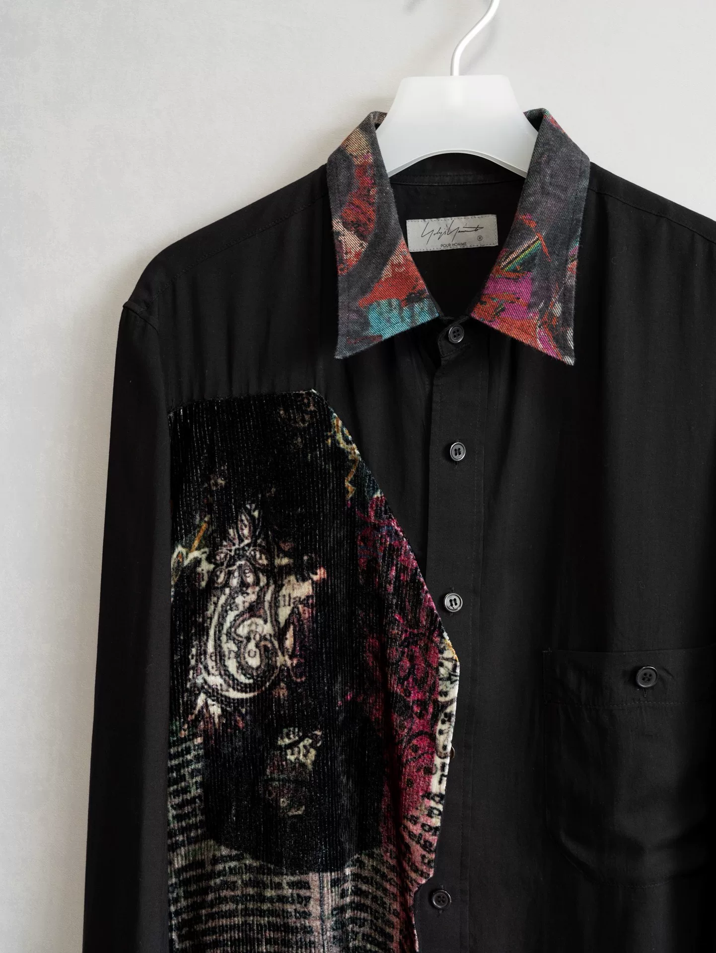 Yohji Yamamoto 23SS Velvet Patchwork Shirt — back