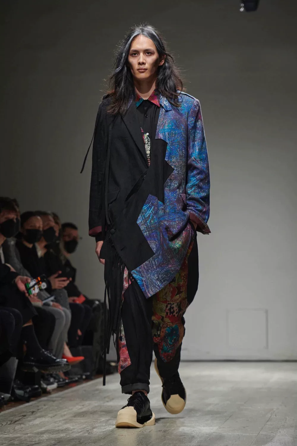 Yohji Yamamoto 23SS Velvet Patchwork Shirt — front