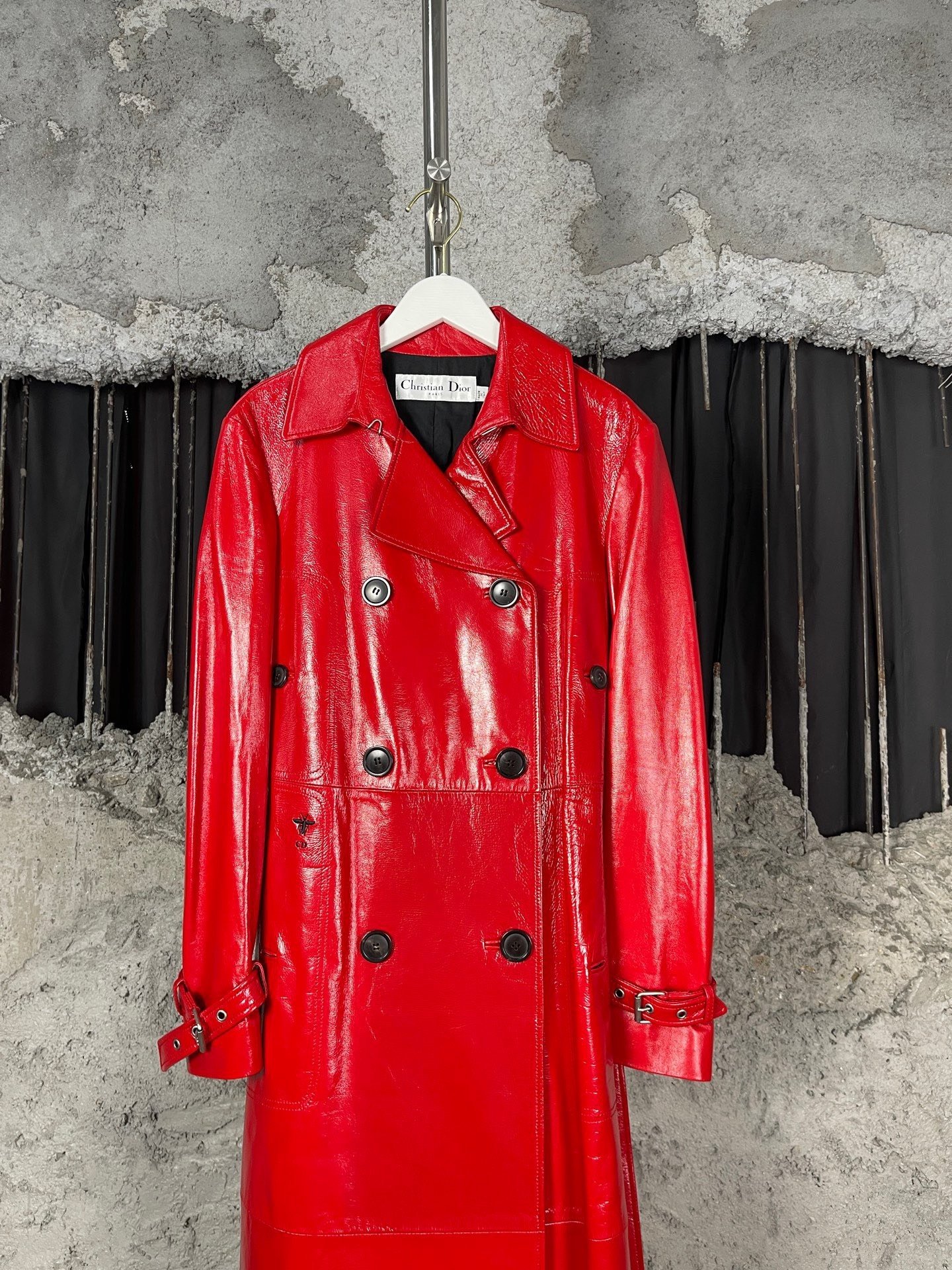 Dior Leather Trench Coat — detail