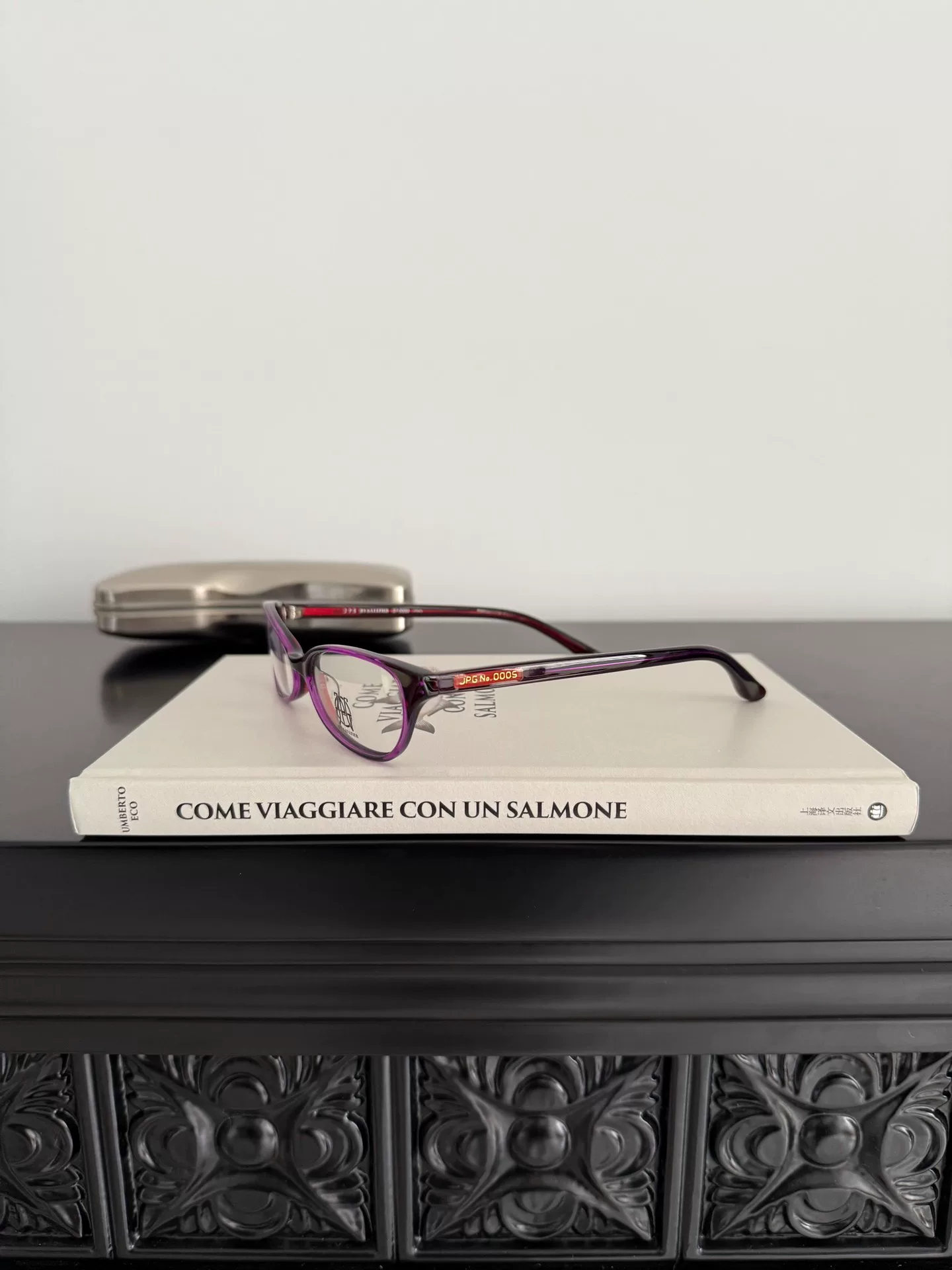 Jean Paul Gaultier Cat-Eye Anti-Blue Glasses — label
