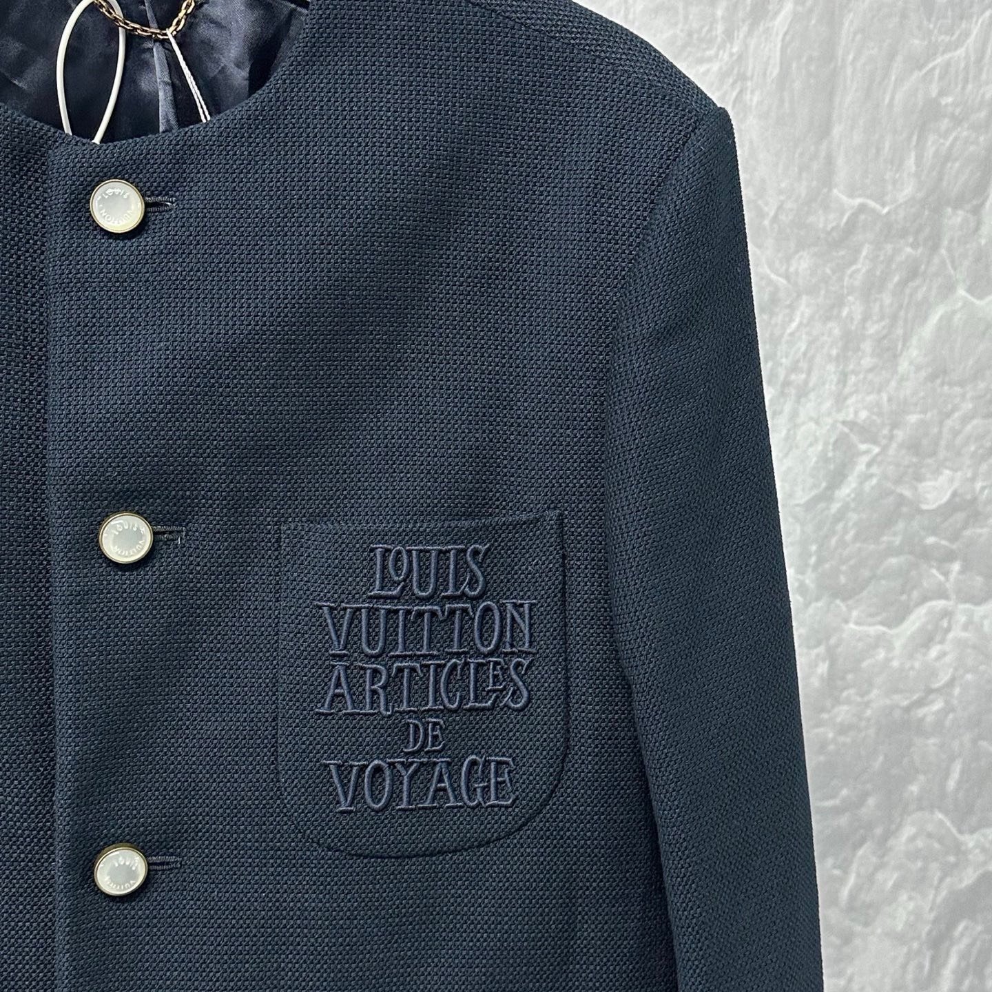 Louis Vuitton Nigo FW25 Collarless Jacket — detail