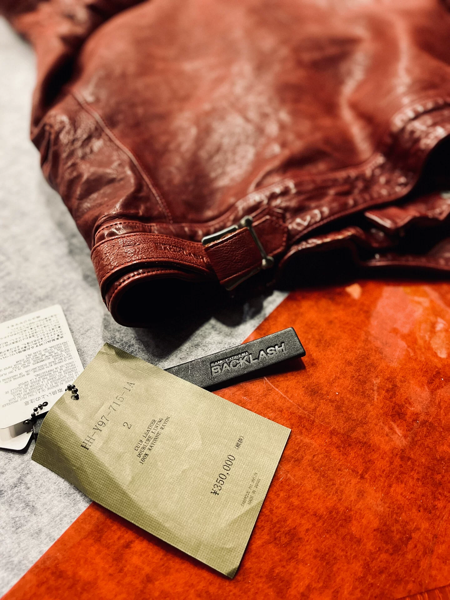 Yohji Yamamoto Backlash Double Rider Jacket — label