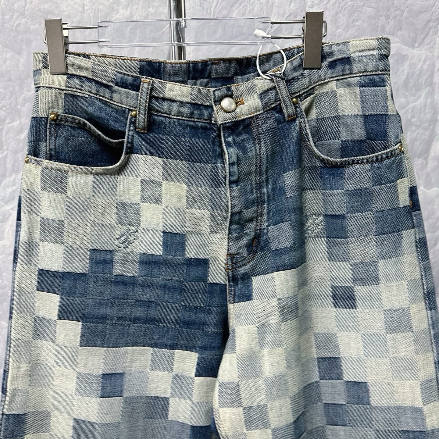 Louis Vuitton SS24 Pharrell Mosaic Denim Pants — front