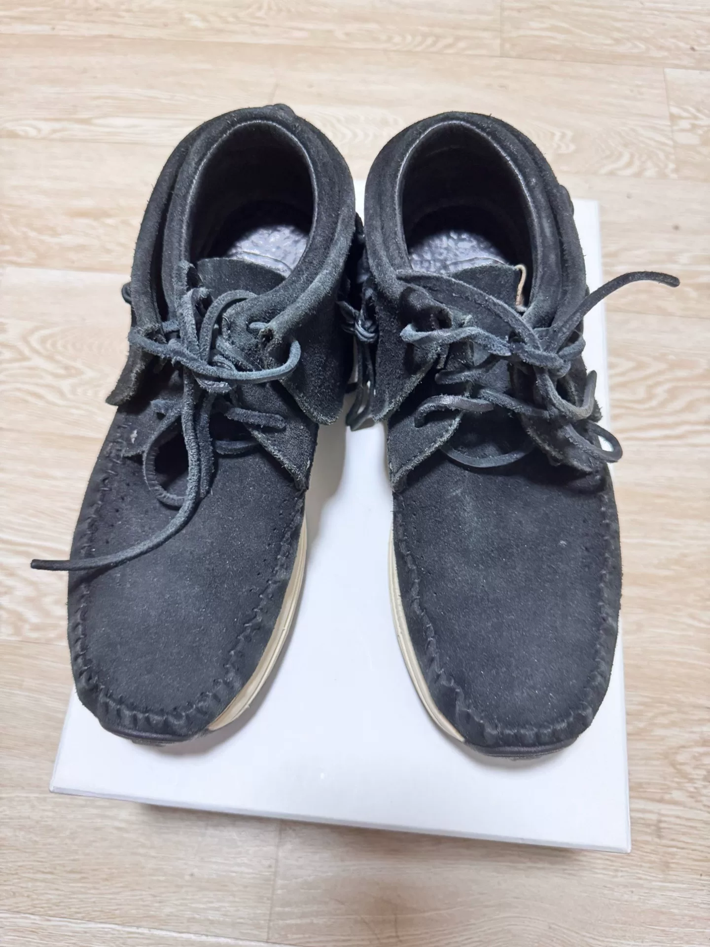 Visvim 16SS FBT Suede Fringe Shoes — detail