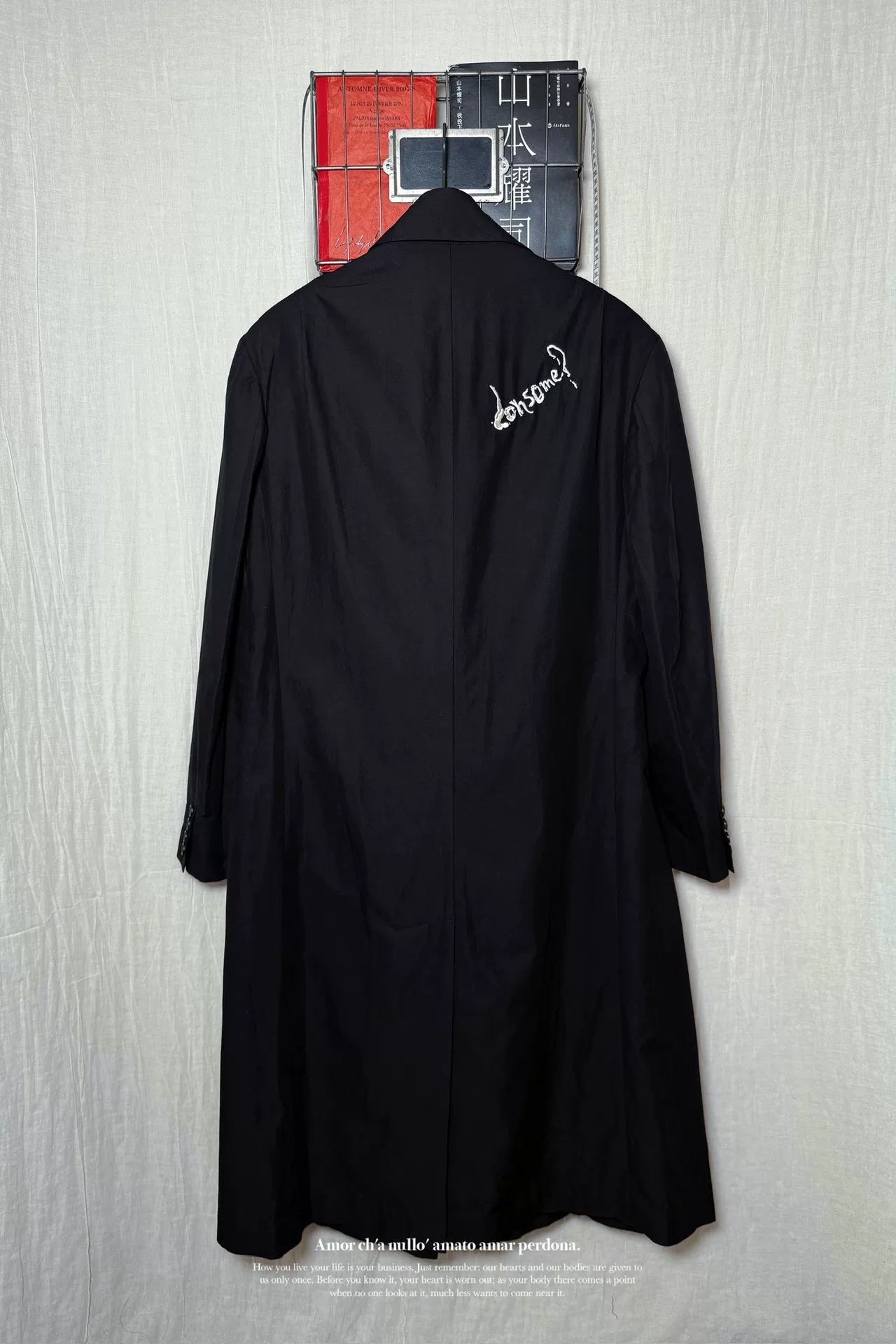 Yohji Yamamoto 23SS Lonsome Embroidery Coat — label