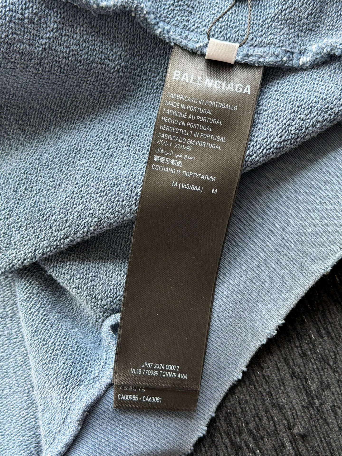 Balenciaga Haze Blue Flame Zip Hoodie — back