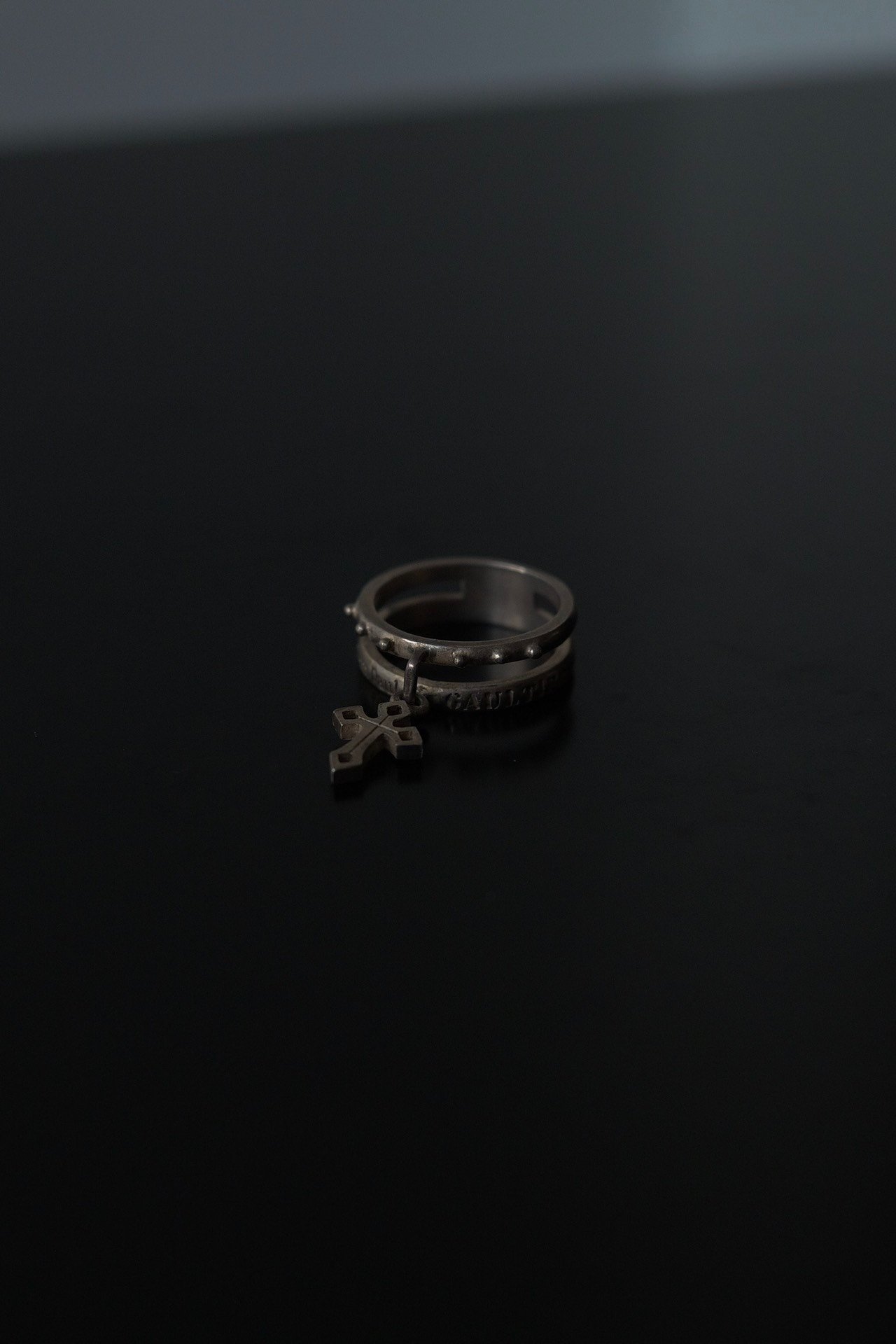 Jean Paul Gaultier Cross Pendant Ring — back