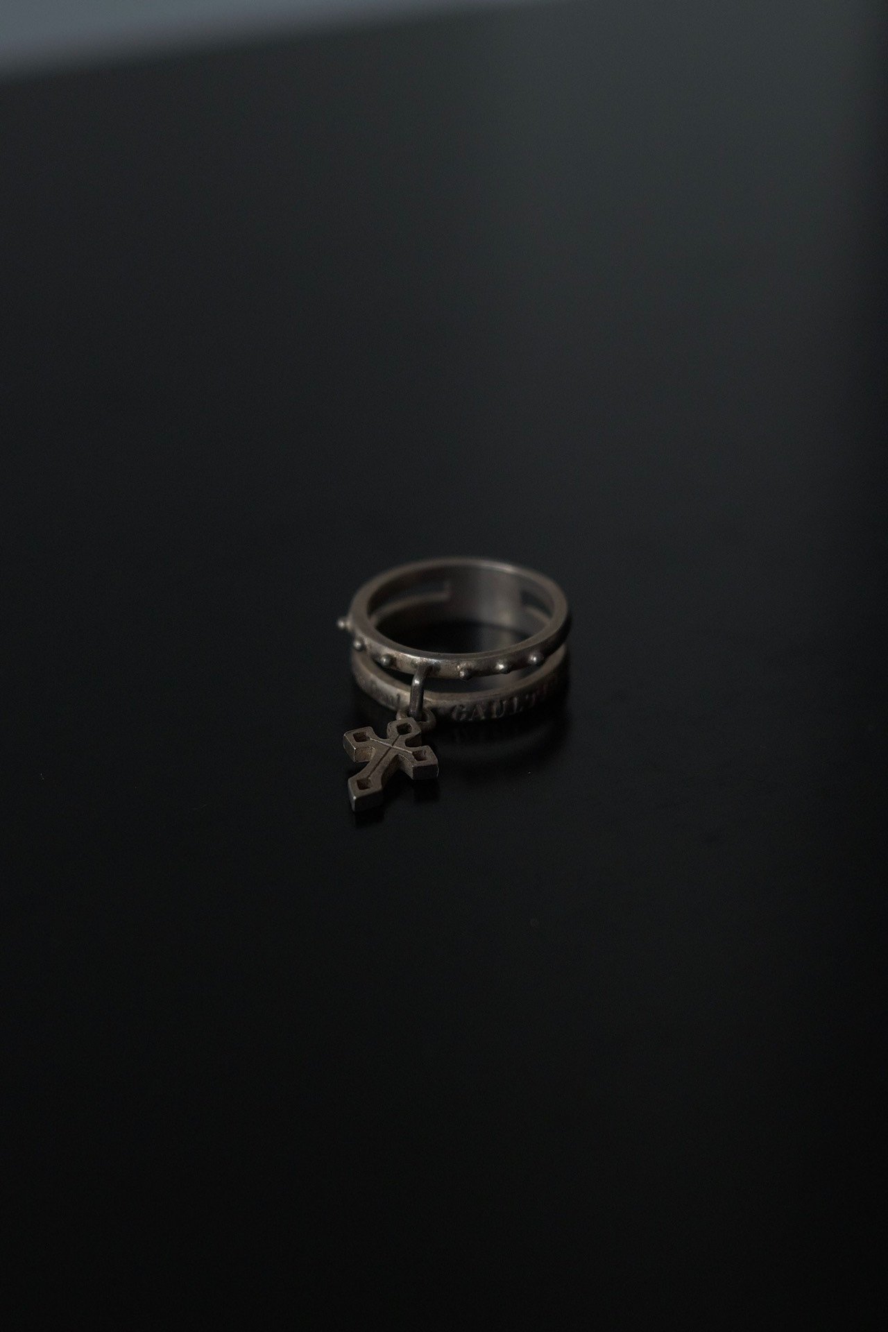 Jean Paul Gaultier Cross Pendant Ring — detail