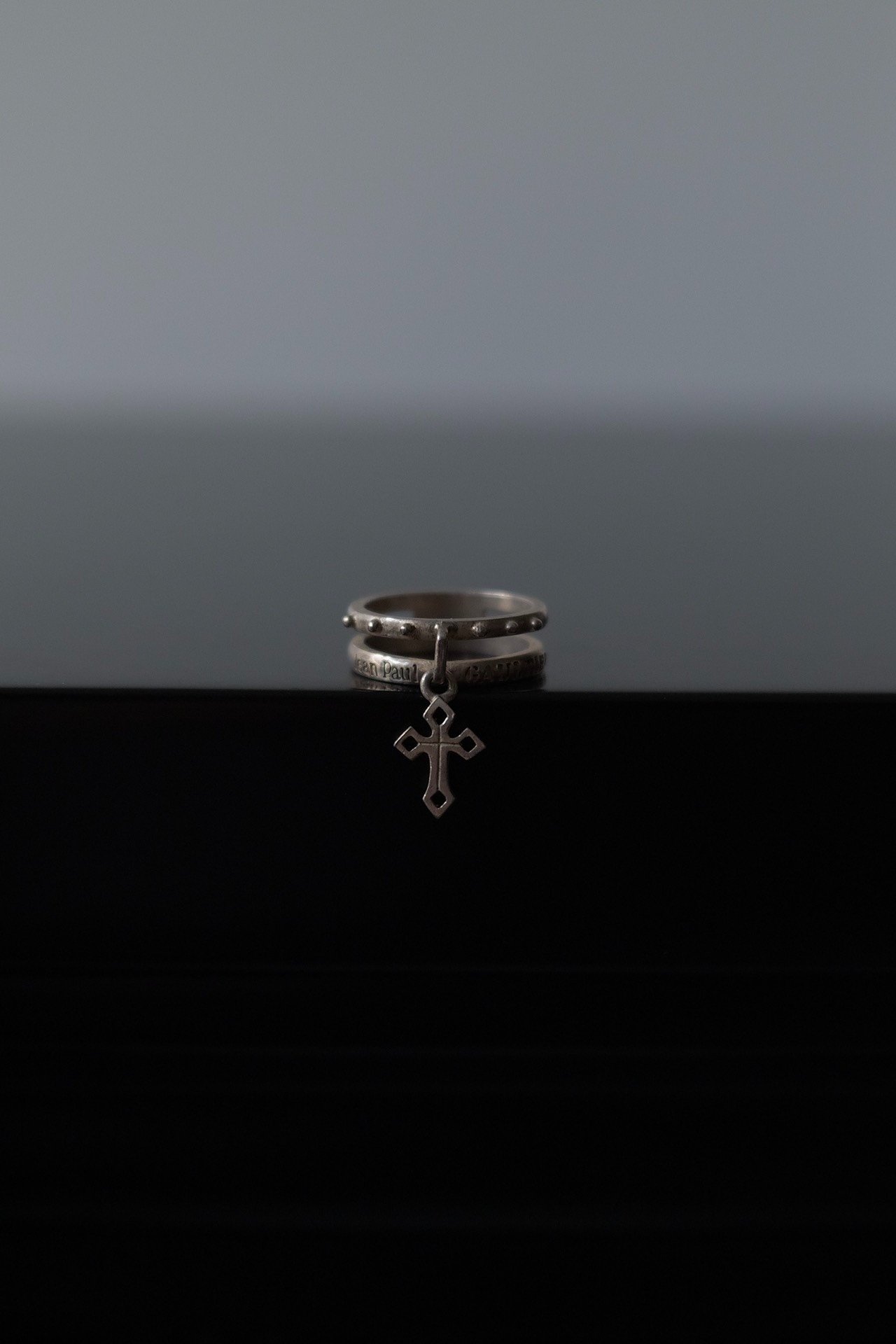 Jean Paul Gaultier Cross Pendant Ring — front