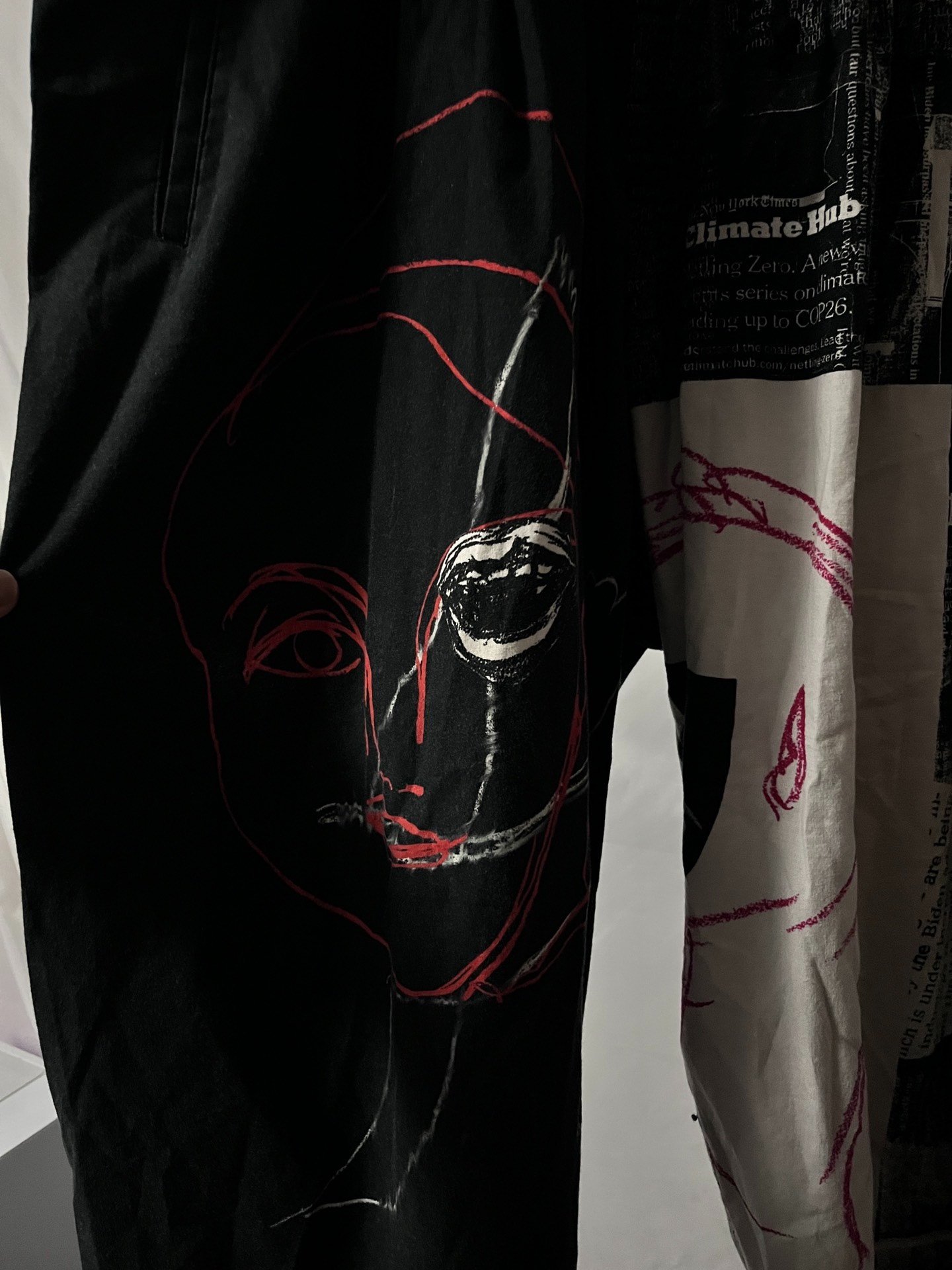 Yohji Yamamoto 22ss Newspaper Print Pants — back