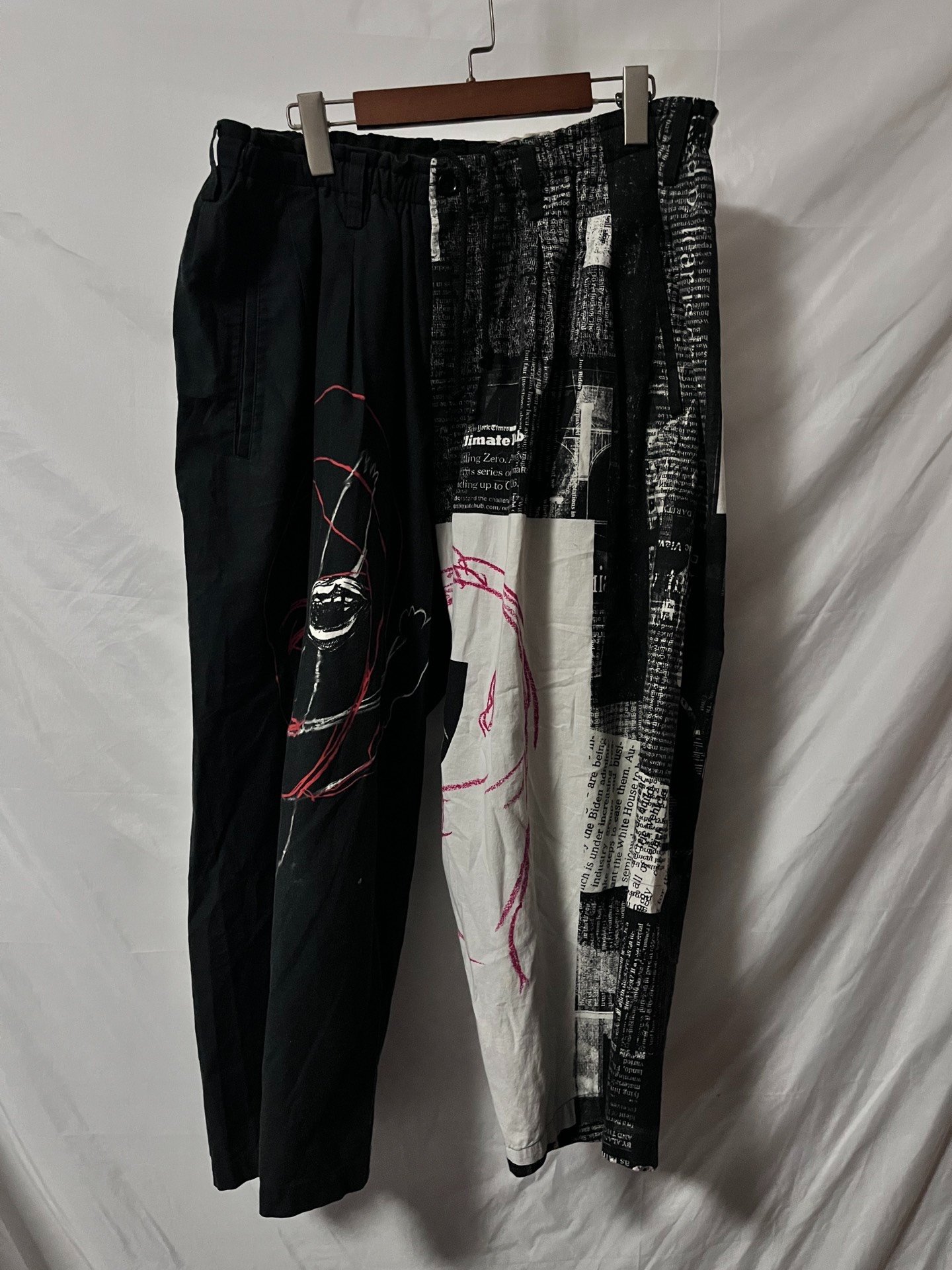Yohji Yamamoto 22ss Newspaper Print Pants