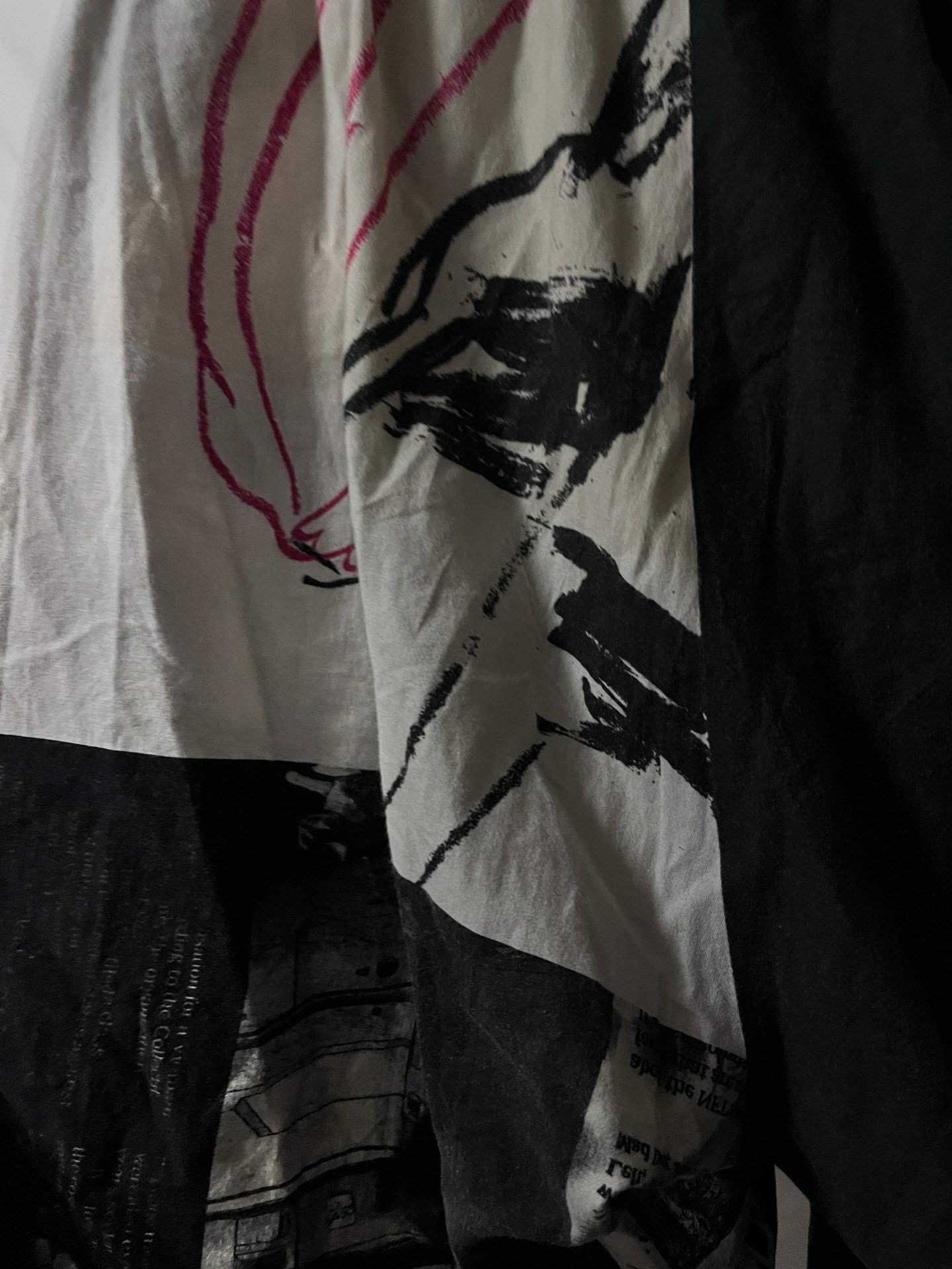 Yohji Yamamoto 22ss Newspaper Print Pants — detail