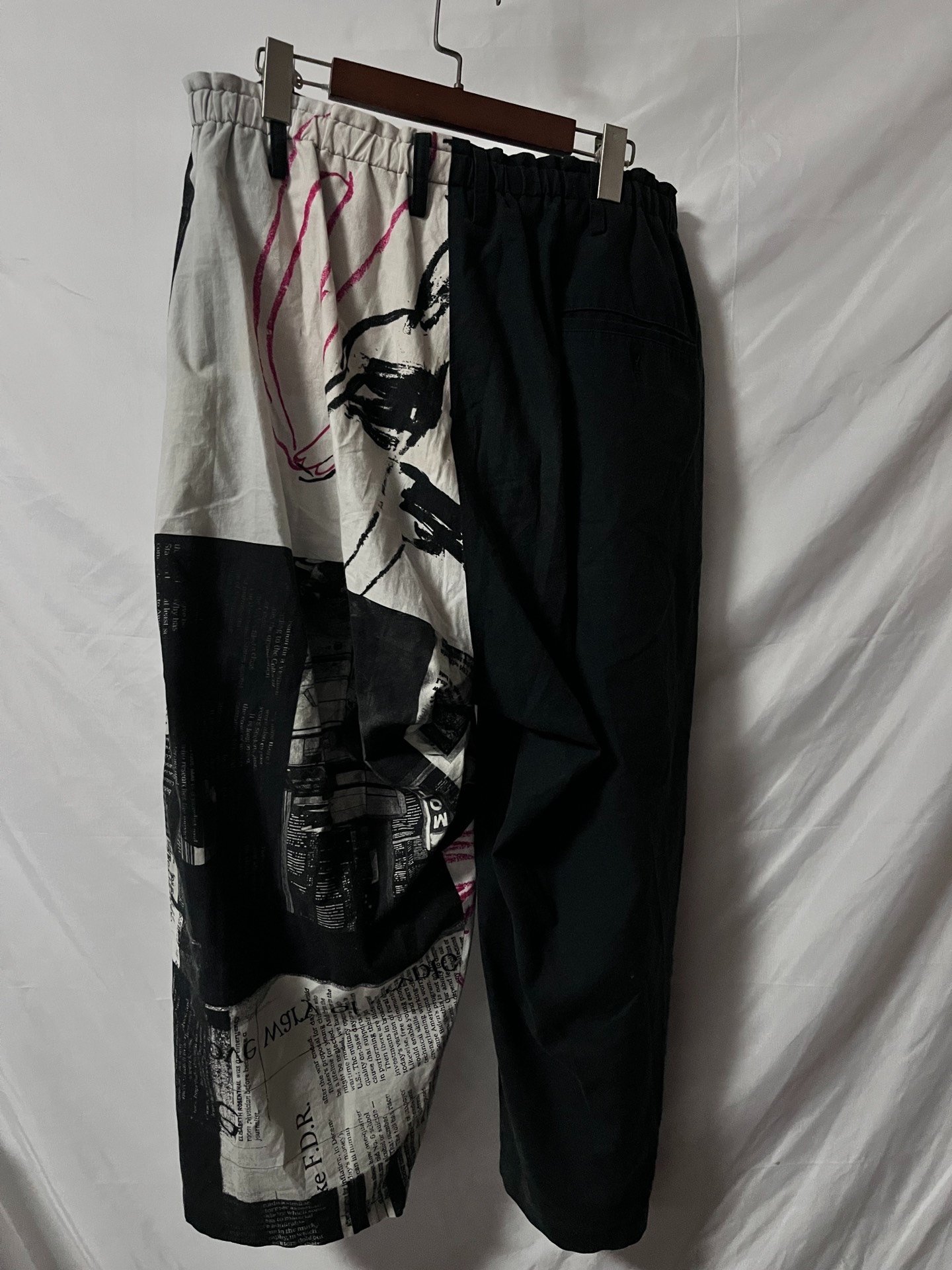 Yohji Yamamoto 22ss Newspaper Print Pants — front