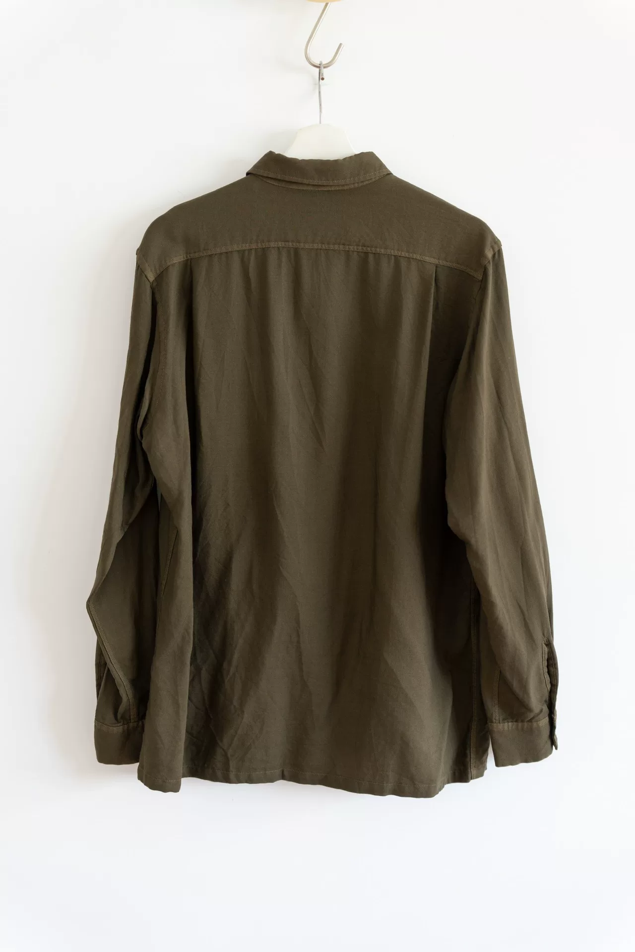 Yohji Yamamoto 90s Olive Wool Shirt — front