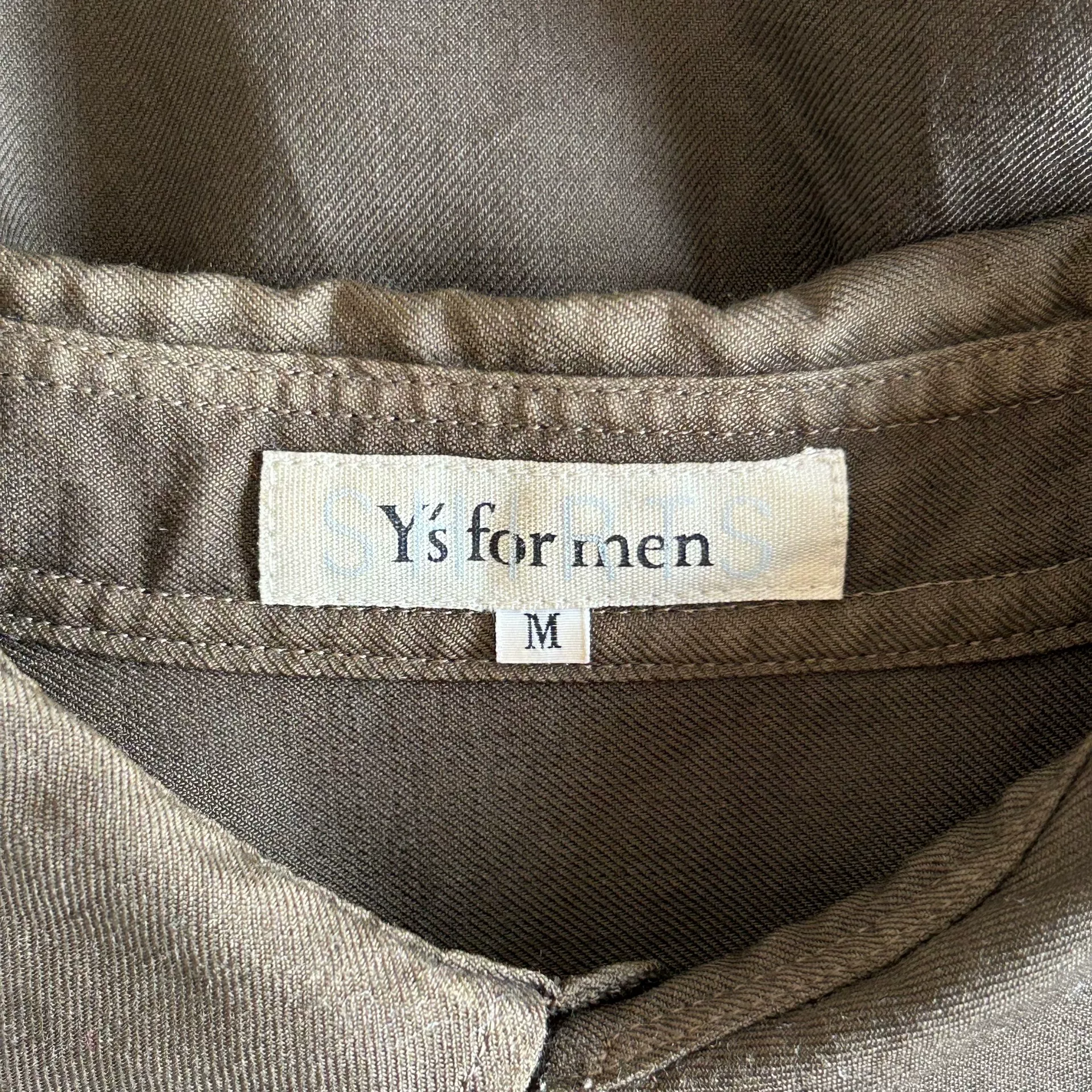 Yohji Yamamoto 90s Olive Wool Shirt — label