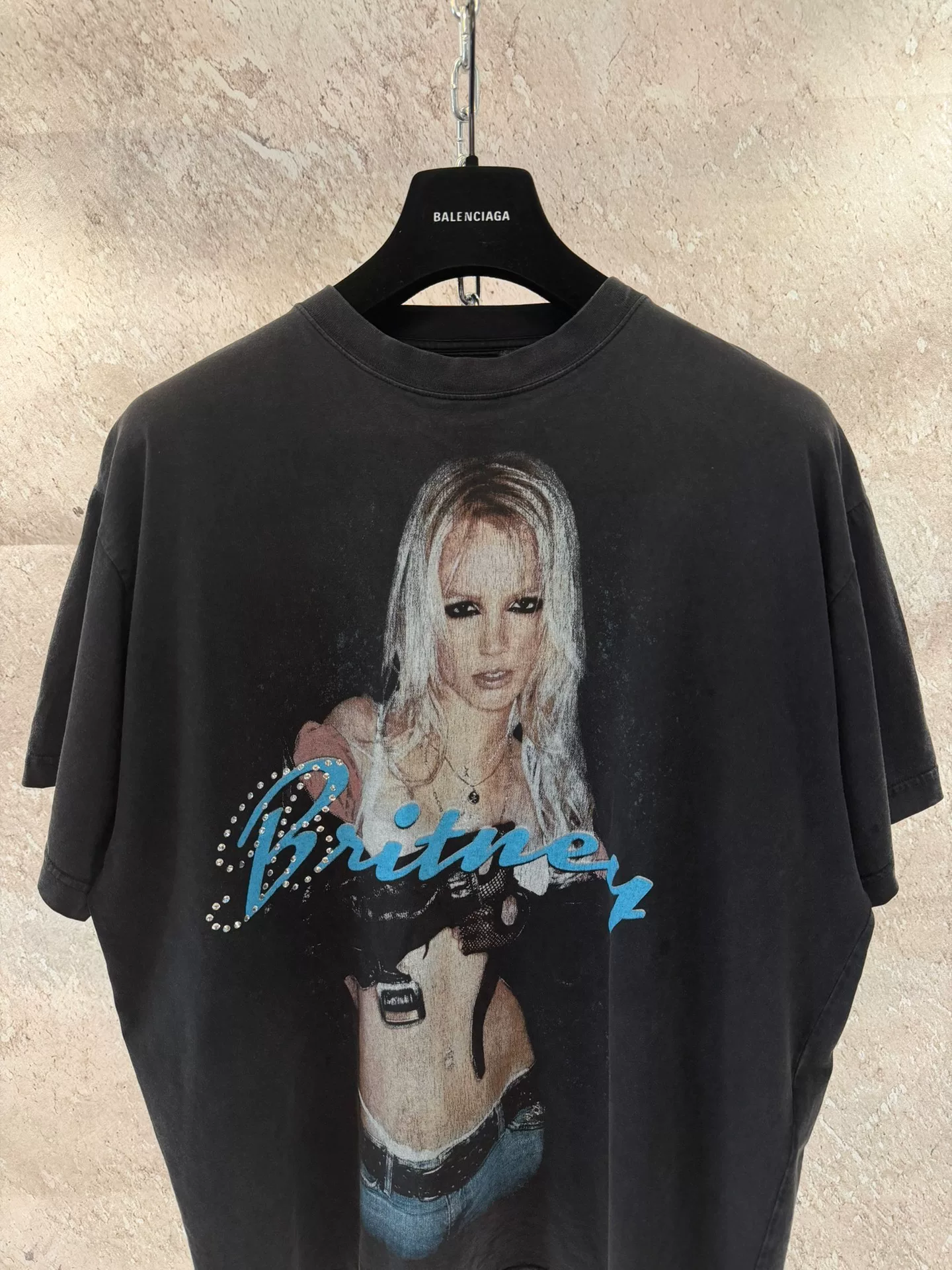 Balenciaga Britney Portrait Distressed T-shirt — front
