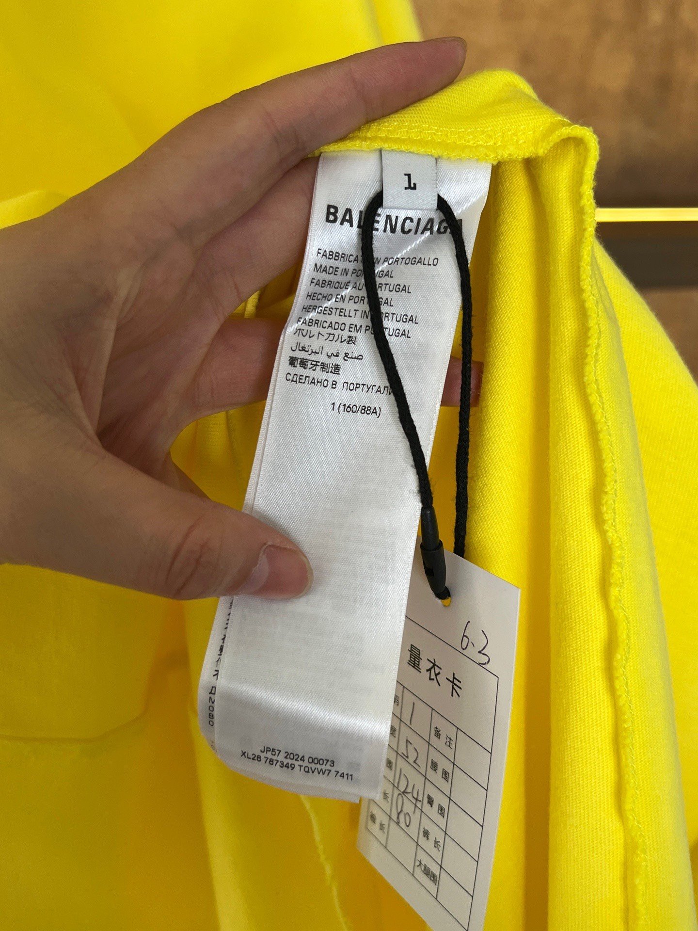 Balenciaga Yellow Flame Logo Short-Sleeve T-Shirt — back
