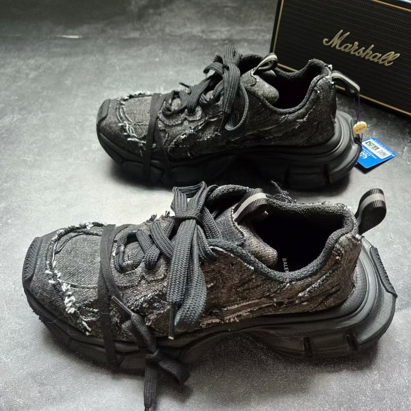 Balenciaga 3XL Black Denim Dad Shoes