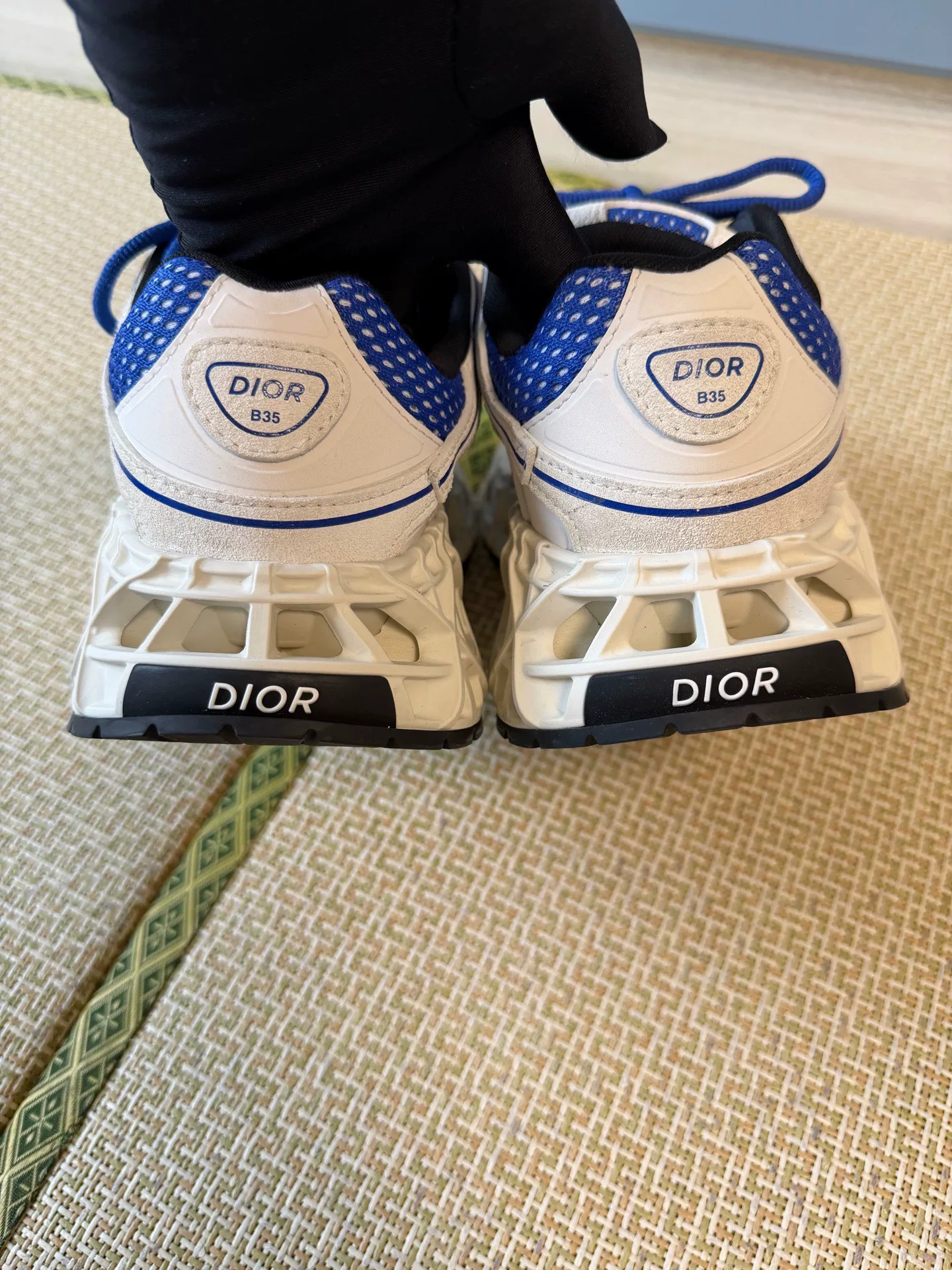 Dior B35 NXXT Blue White Sneakers — label