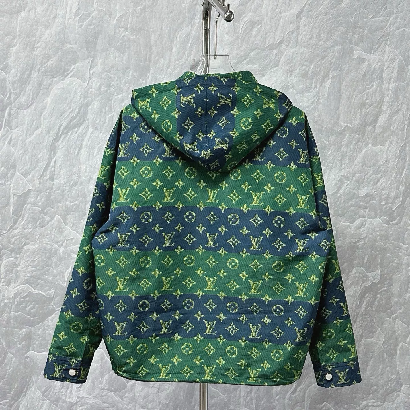Louis Vuitton SS26 Monogram Stripe Hooded Jacket — back