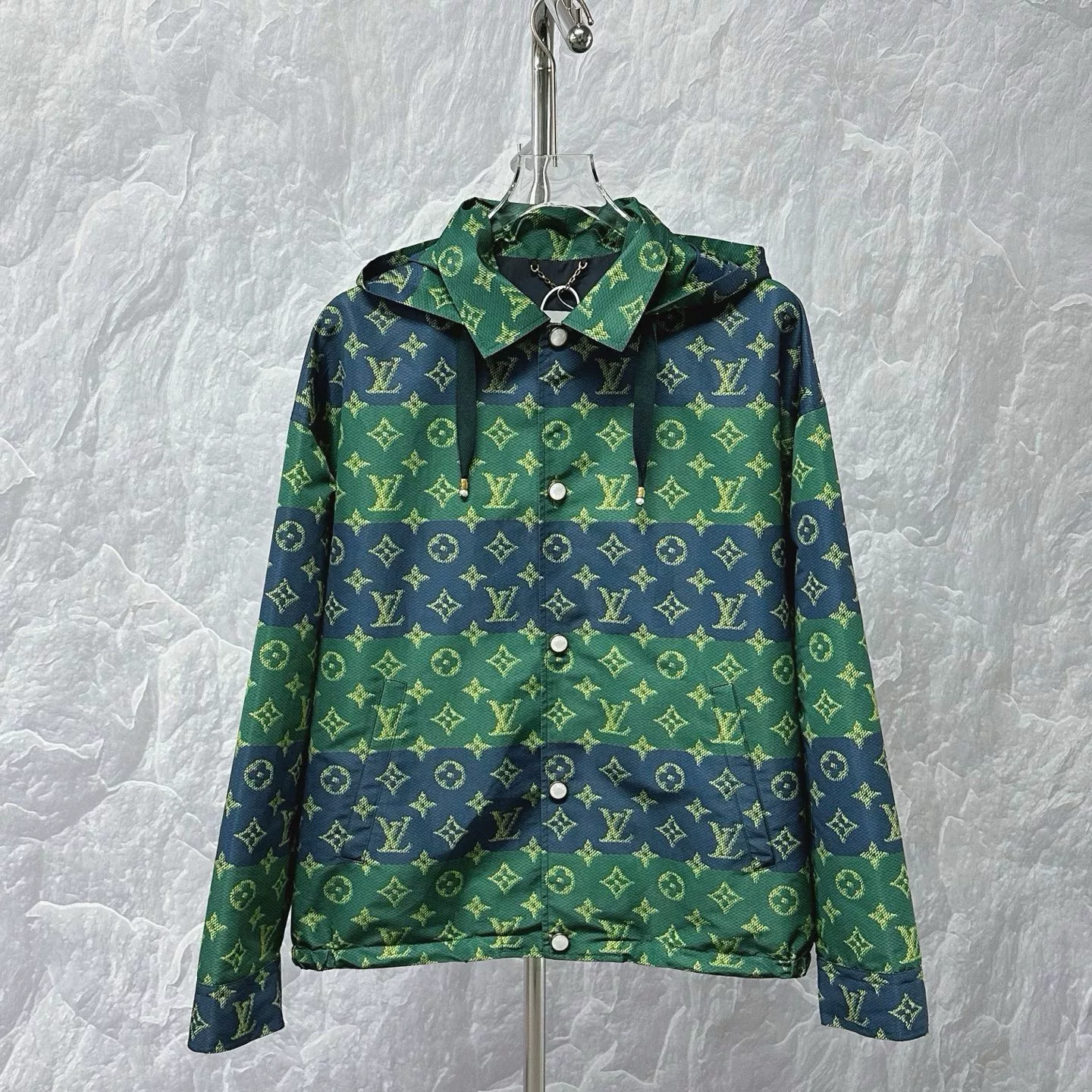 Louis Vuitton SS26 Monogram Stripe Hooded Jacket
