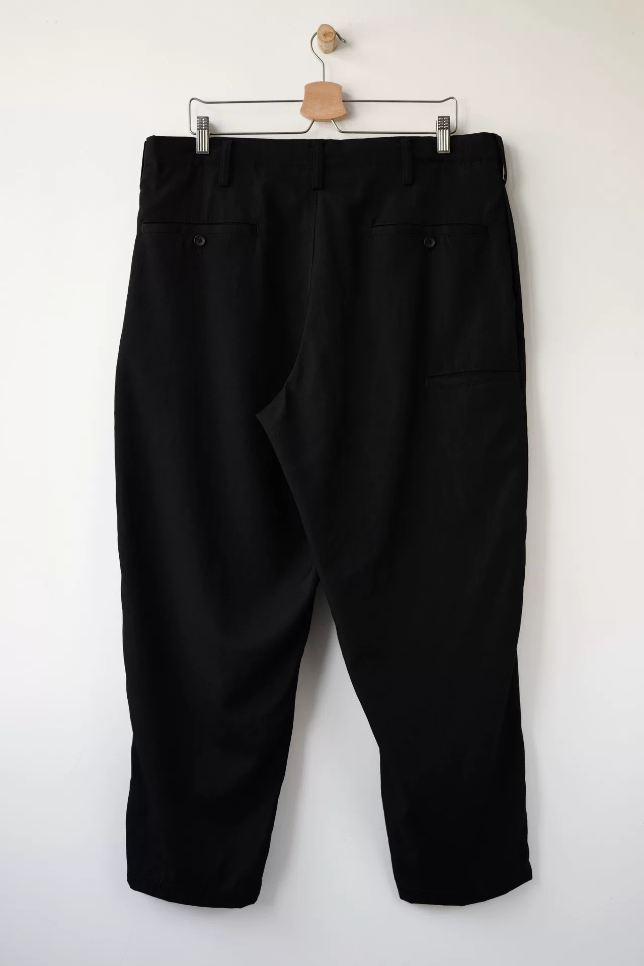 Yohji Yamamoto 24AW Black Wabi-Sabi Trousers — front