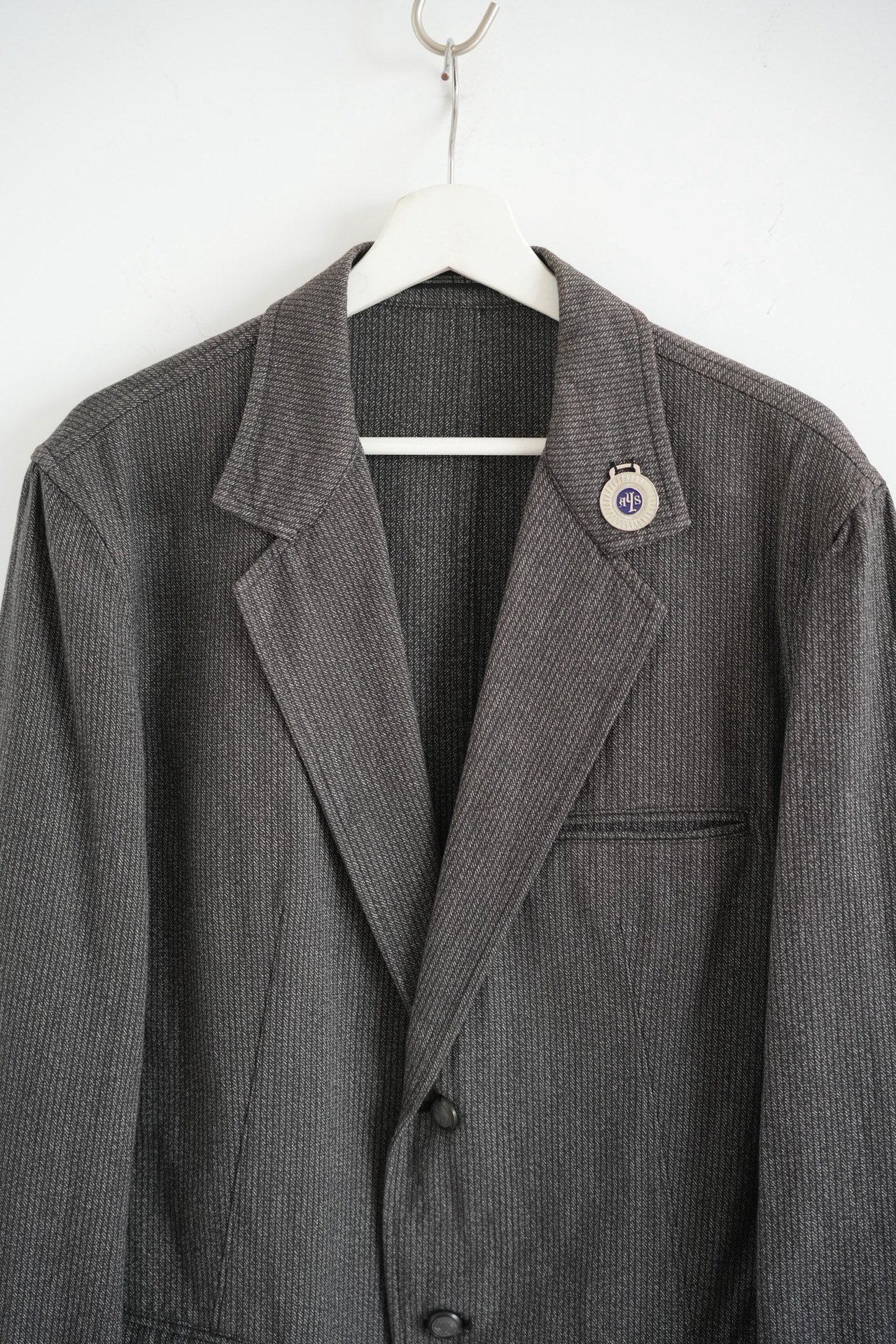 Yohji Yamamoto 2010 SS Gray Stripe Blazer — detail