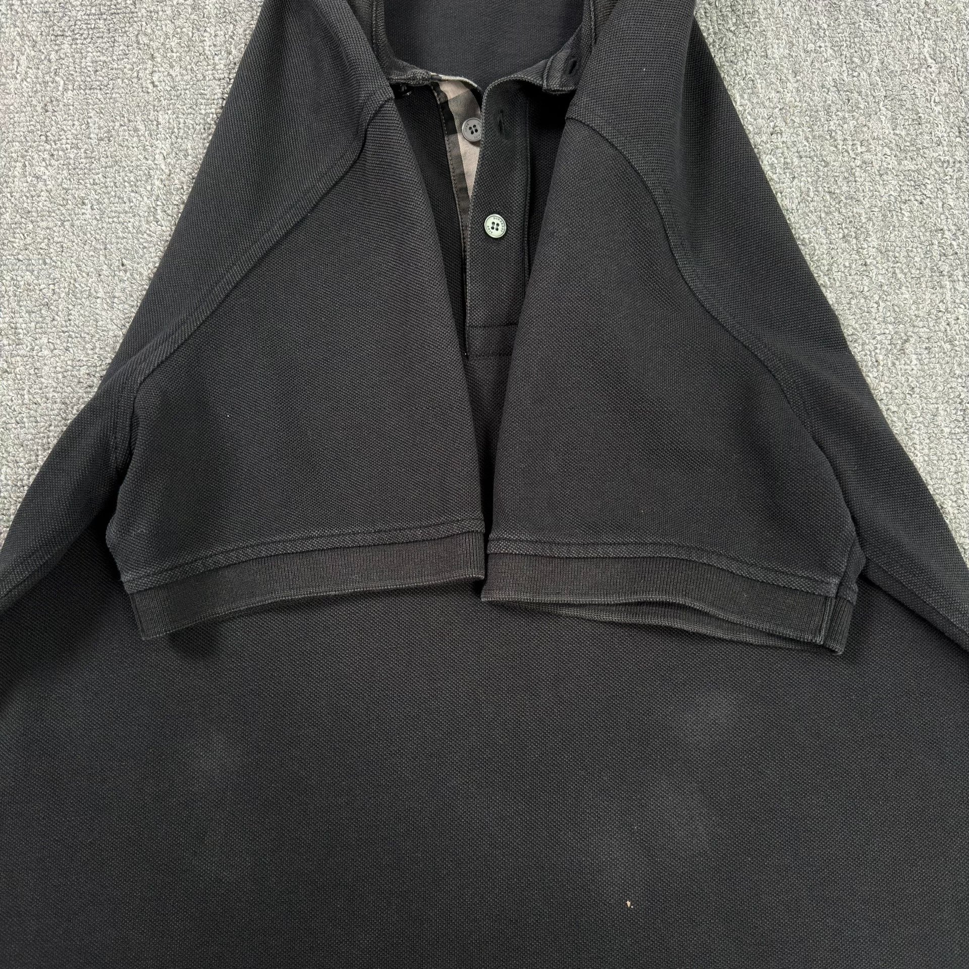 Burberry Black Short-Sleeve Chest Logo Polo — back