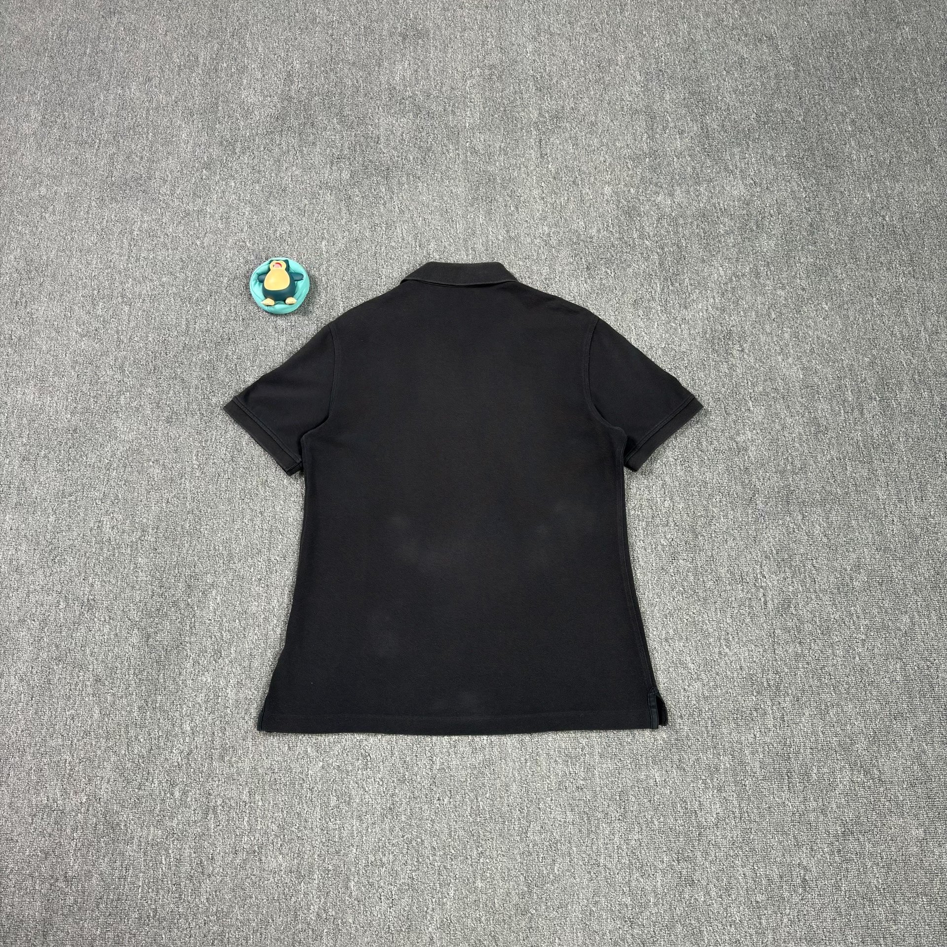 Burberry Black Short-Sleeve Chest Logo Polo — front