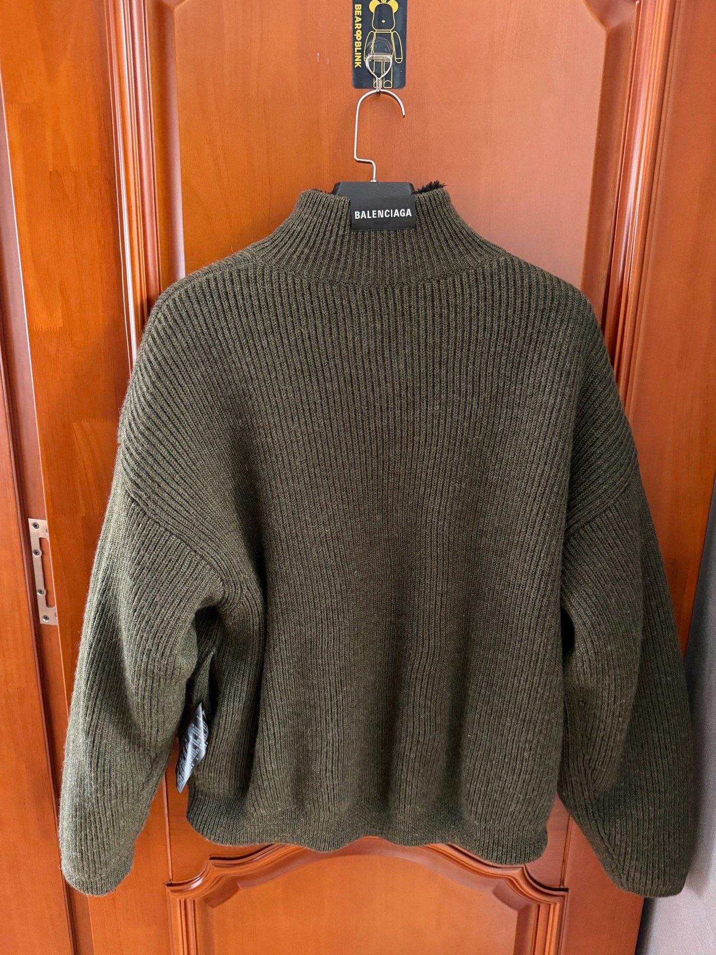 Balenciaga Teddy All-Over Logo Reversible Coat — back