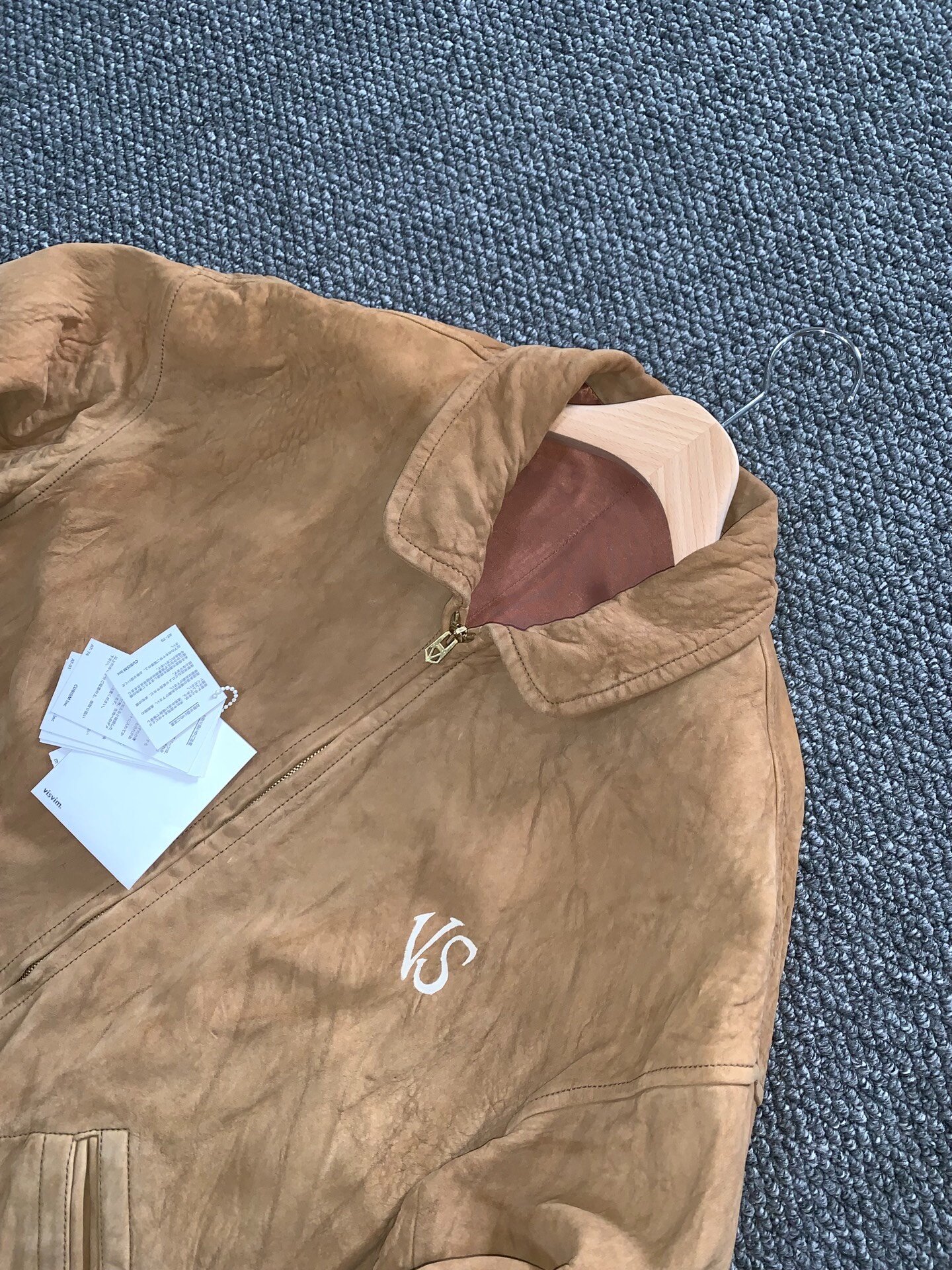 visvim munro sheepskin leather jacket — detail