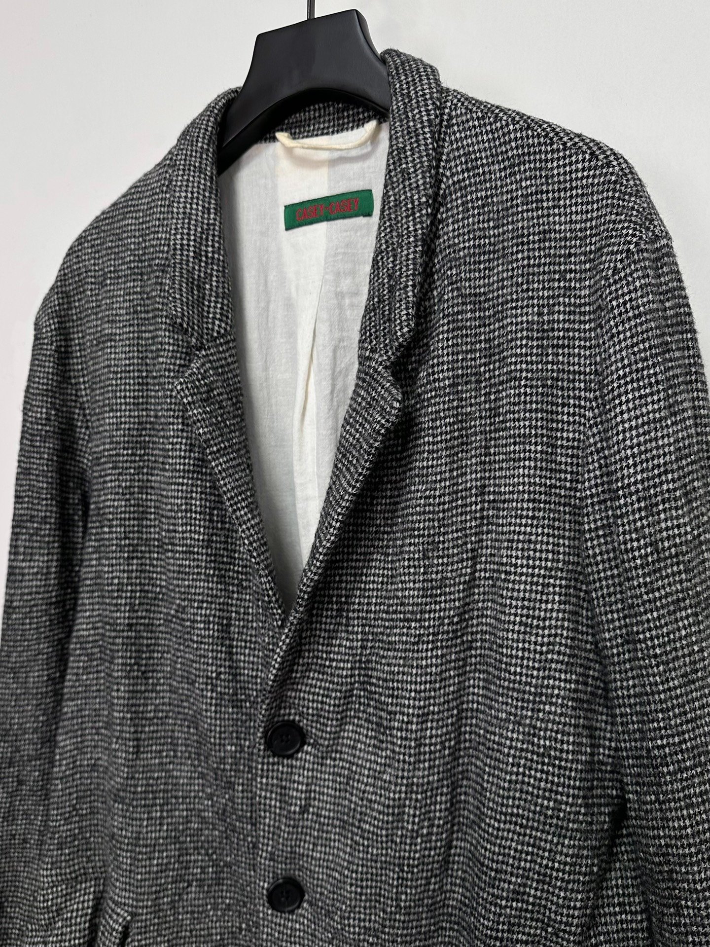 Casey Casey Felted Wool Houndstooth Coat — back