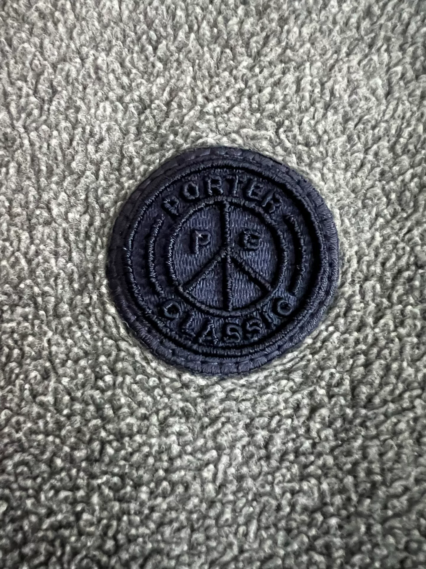 Porter Classic Gray Fleece Jacket — label