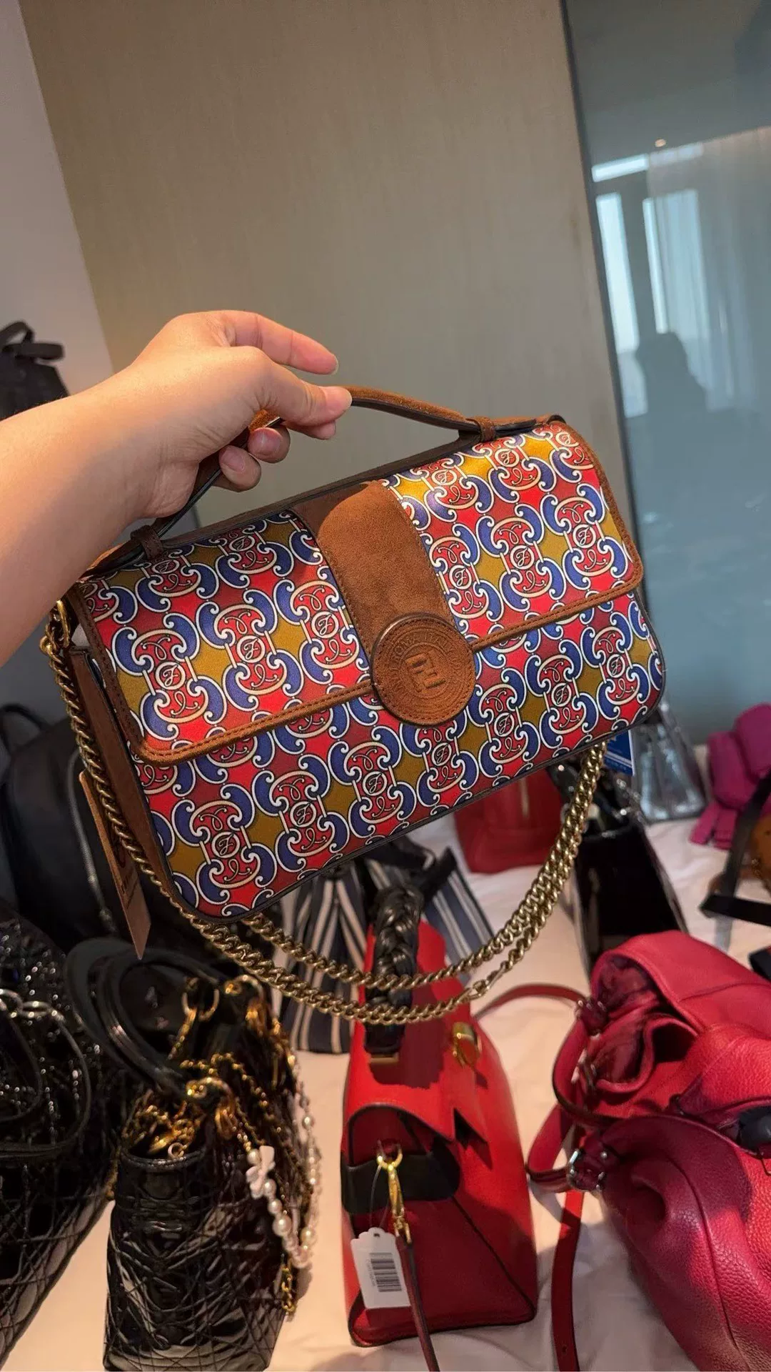 Fendi Small Crossbody Bag with Chain