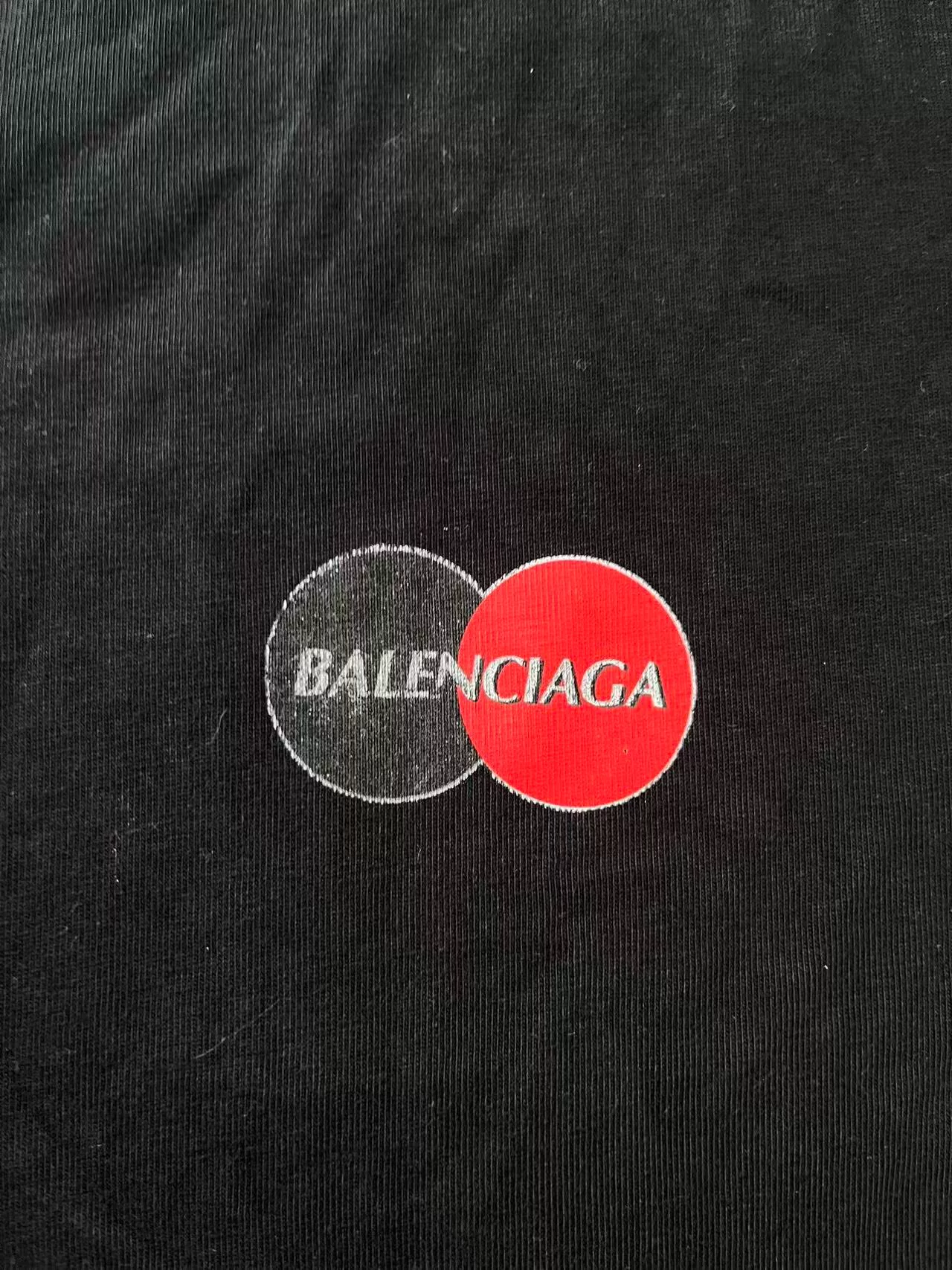 Balenciaga Logo Print Round Neck T-shirt — detail