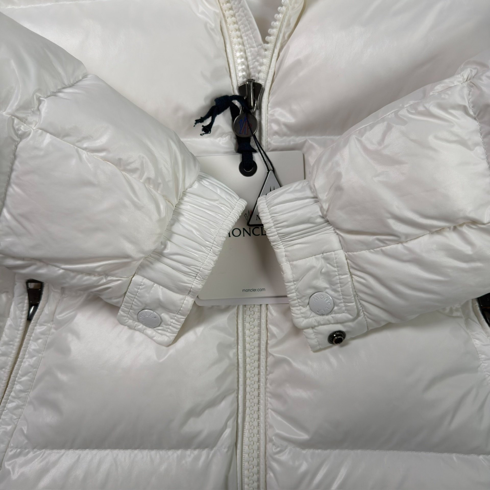 Moncler Maya White Short Puffer Jacket — back