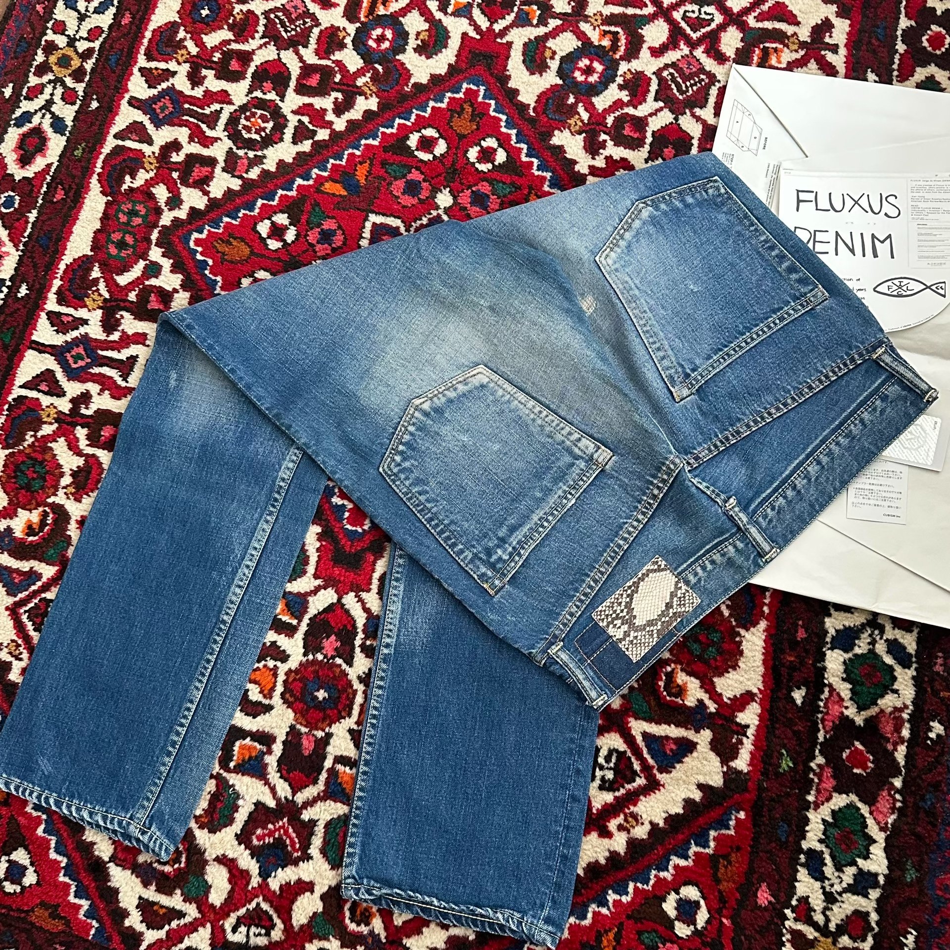 visvim 10AW Snake Skin Washed Jeans — back
