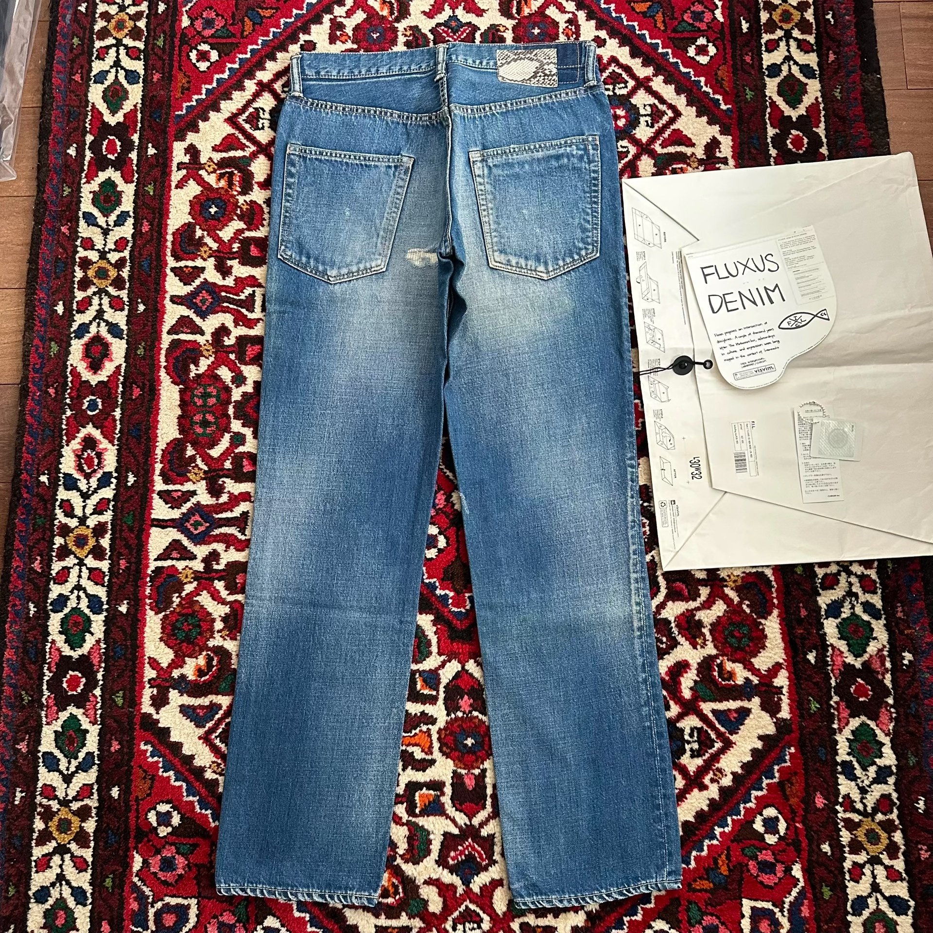 visvim 10AW Snake Skin Washed Jeans — detail