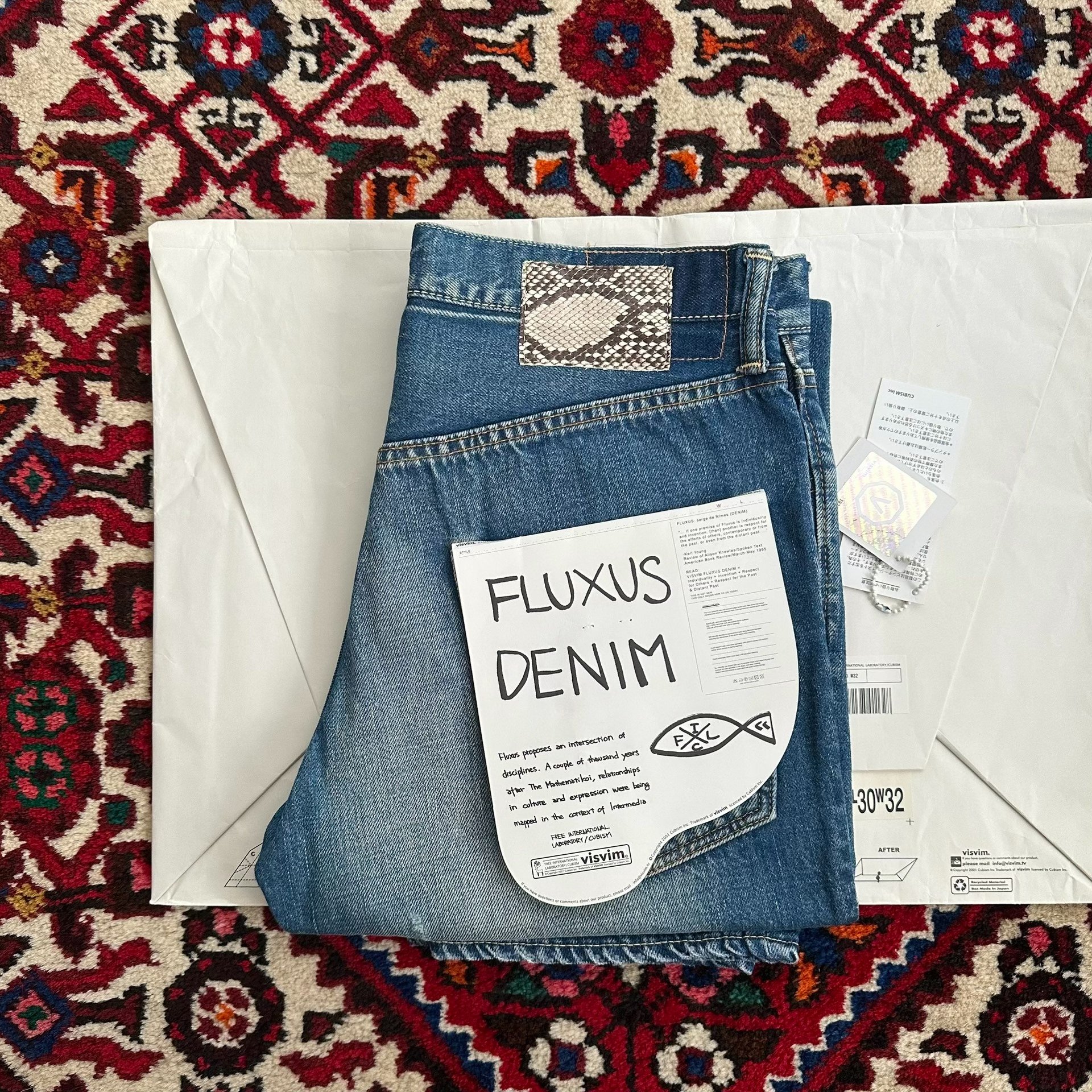 visvim 10AW Snake Skin Washed Jeans