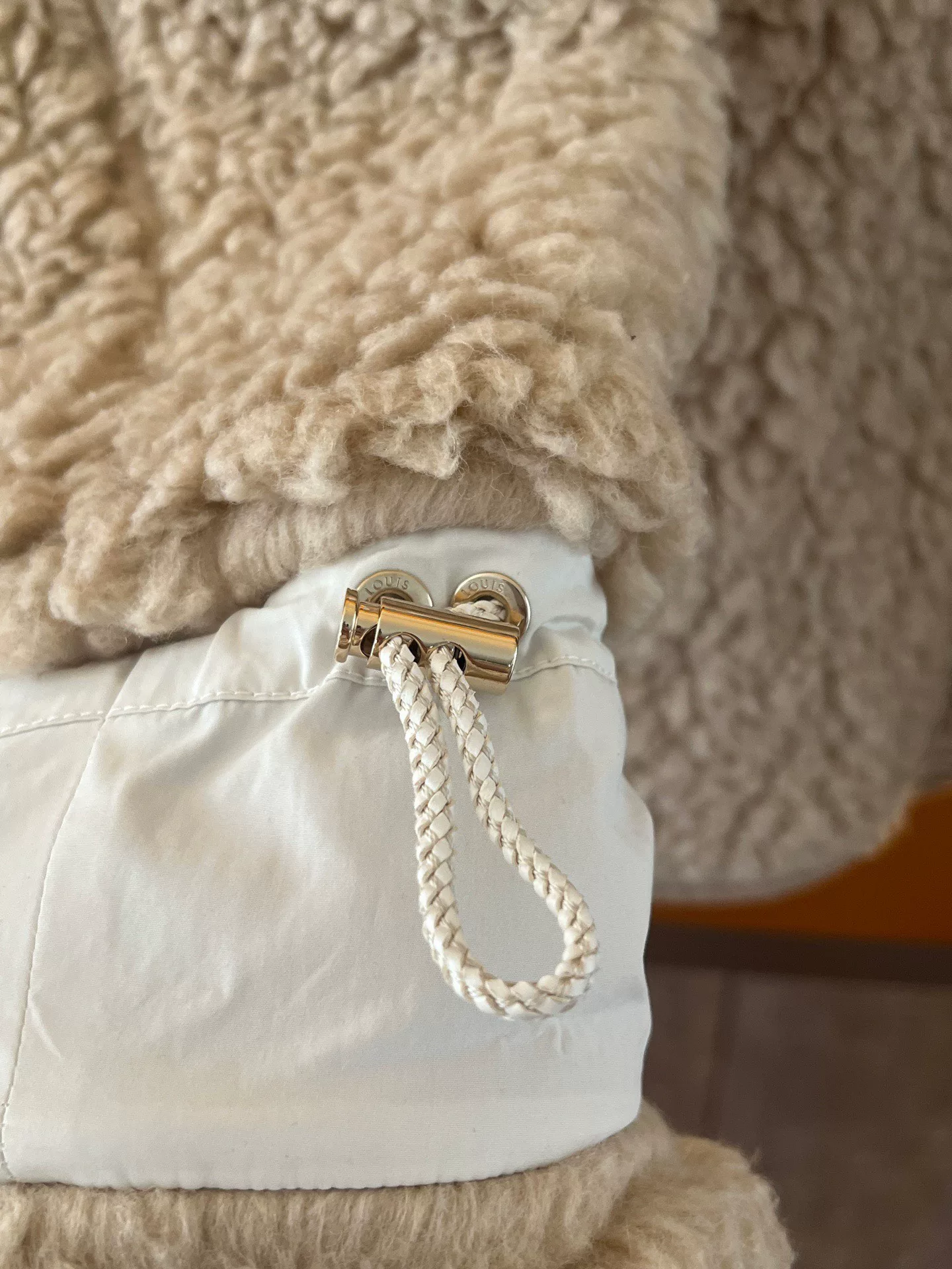 Louis Vuitton Beige Teddy Spliced Jacket — detail