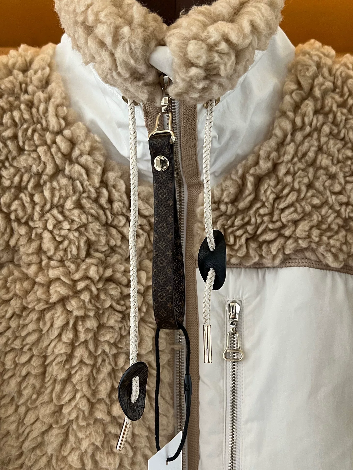 Louis Vuitton Beige Teddy Spliced Jacket — back