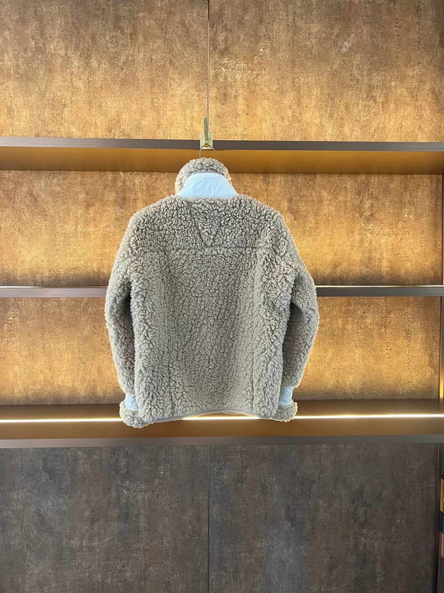 Louis Vuitton Beige Teddy Spliced Jacket — front